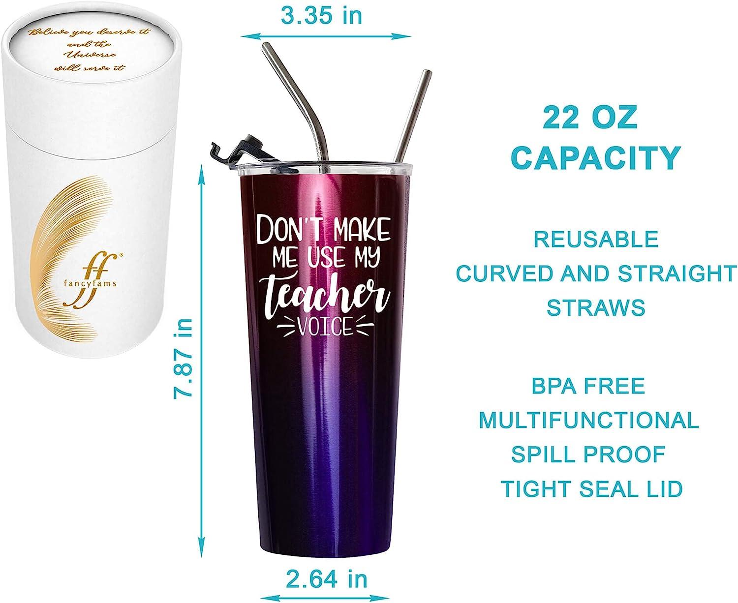 Personalized Tumbler with Straw Teacher Appreciation Gift