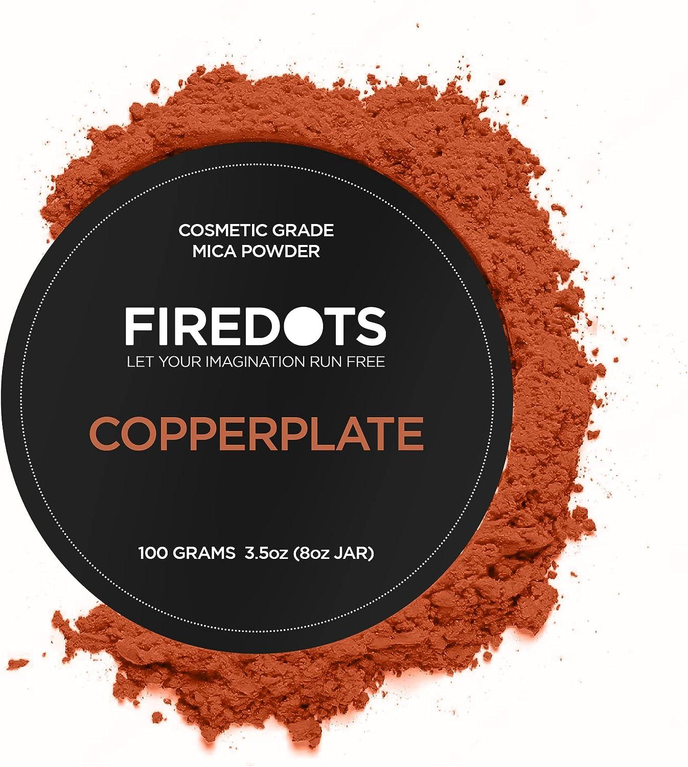 FIREDOTS Copper Mica Powder for Epoxy Resin Art, Massive 100g Jar, Easy to  Mix Epoxy Resin Pigment Powder for Soap Making, Candle Making, Body Butter  and Lip Gloss, Copper Pigment Powder Copperplate