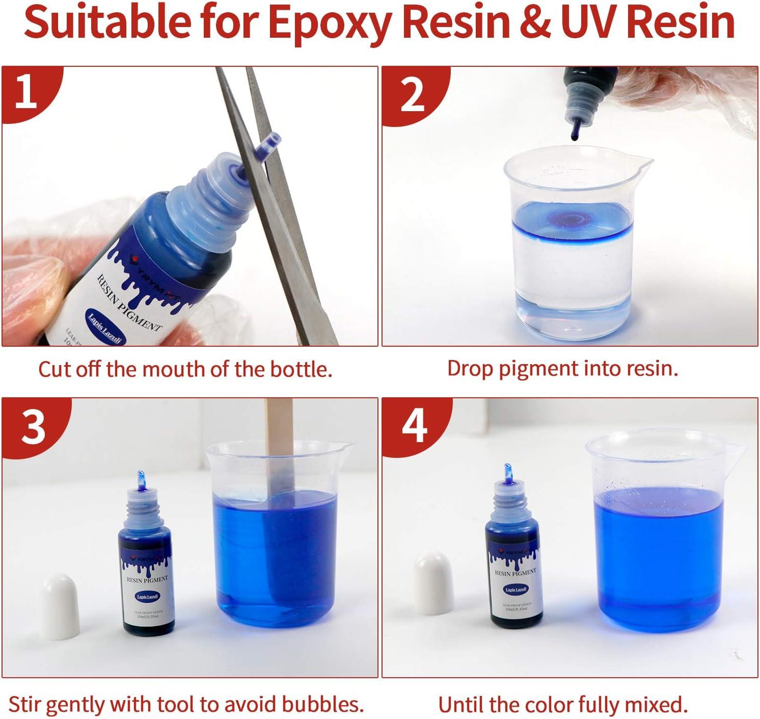 Epoxy Resin Pigment - 6 Colors Opaque UV Resin Dye, Epoxy Resin Color,  Highly Concentrated Epoxy Resin Colorant for Resin Jewelry Making Kit, DIY  Crafts