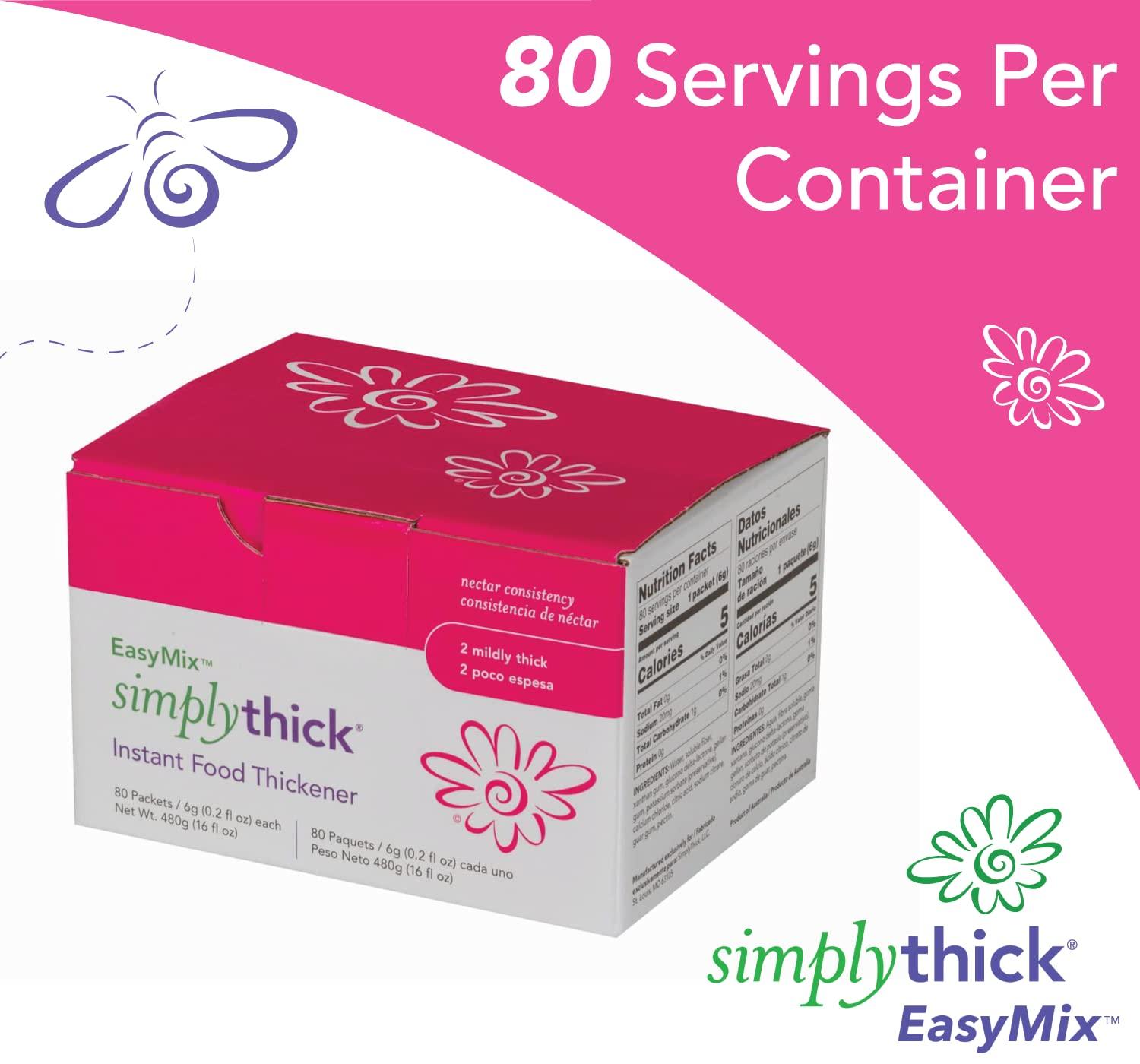 SimplyThick Easy Mix Gel Simply Thick Instant Food Thickener Mildy Thick 50  Ct 