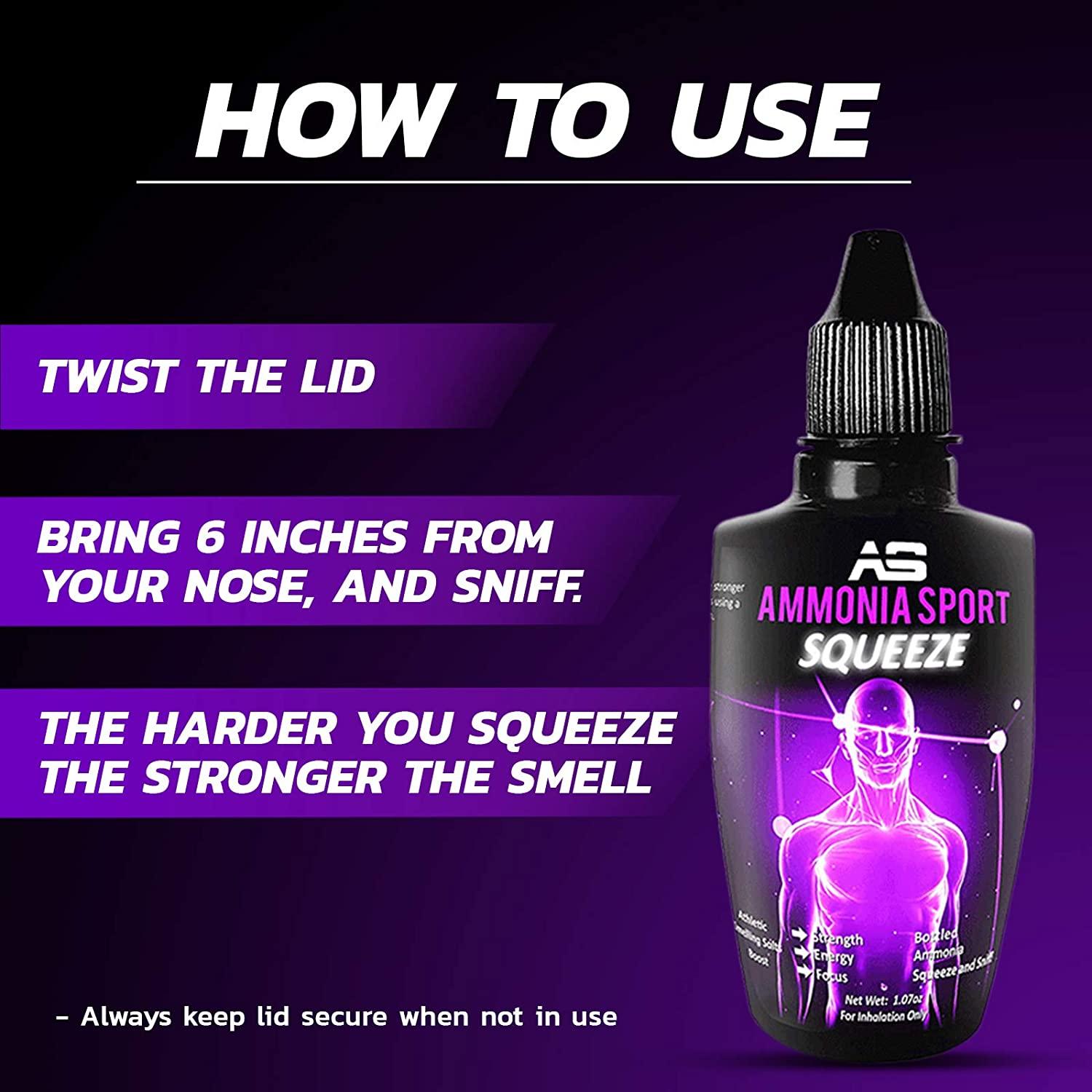 Smelling Salts For Athletes - Raw - Splash & Sniff! Non-Activated Salt with  Hundreds of Uses Per Bottle - Powerlifting Ammonia Inhalant - Rush, Alert  Supplement - Inhalants For Fainting - AmmoniaSport 