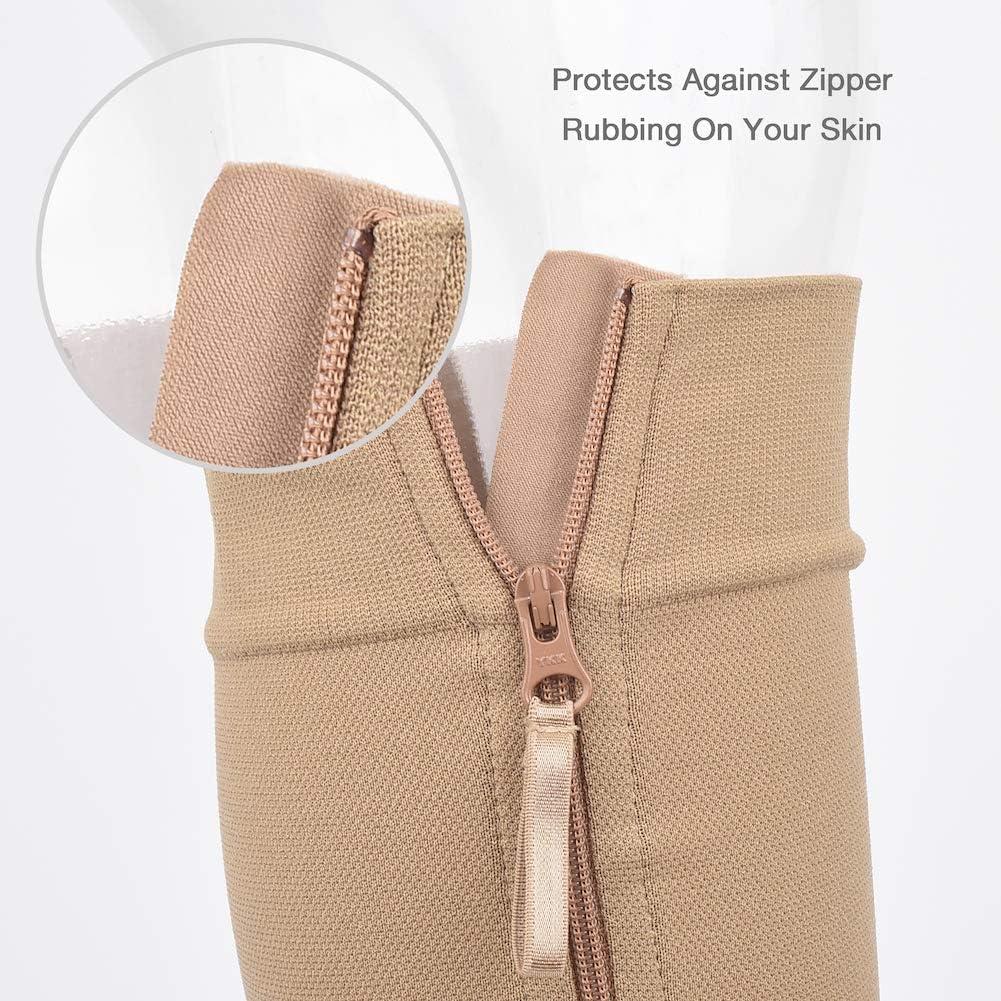 Lemon Hero Short Zipper Compression Socks for Women and Men Open Toe 15-20  mmhg Medical Zippered Compression Socks