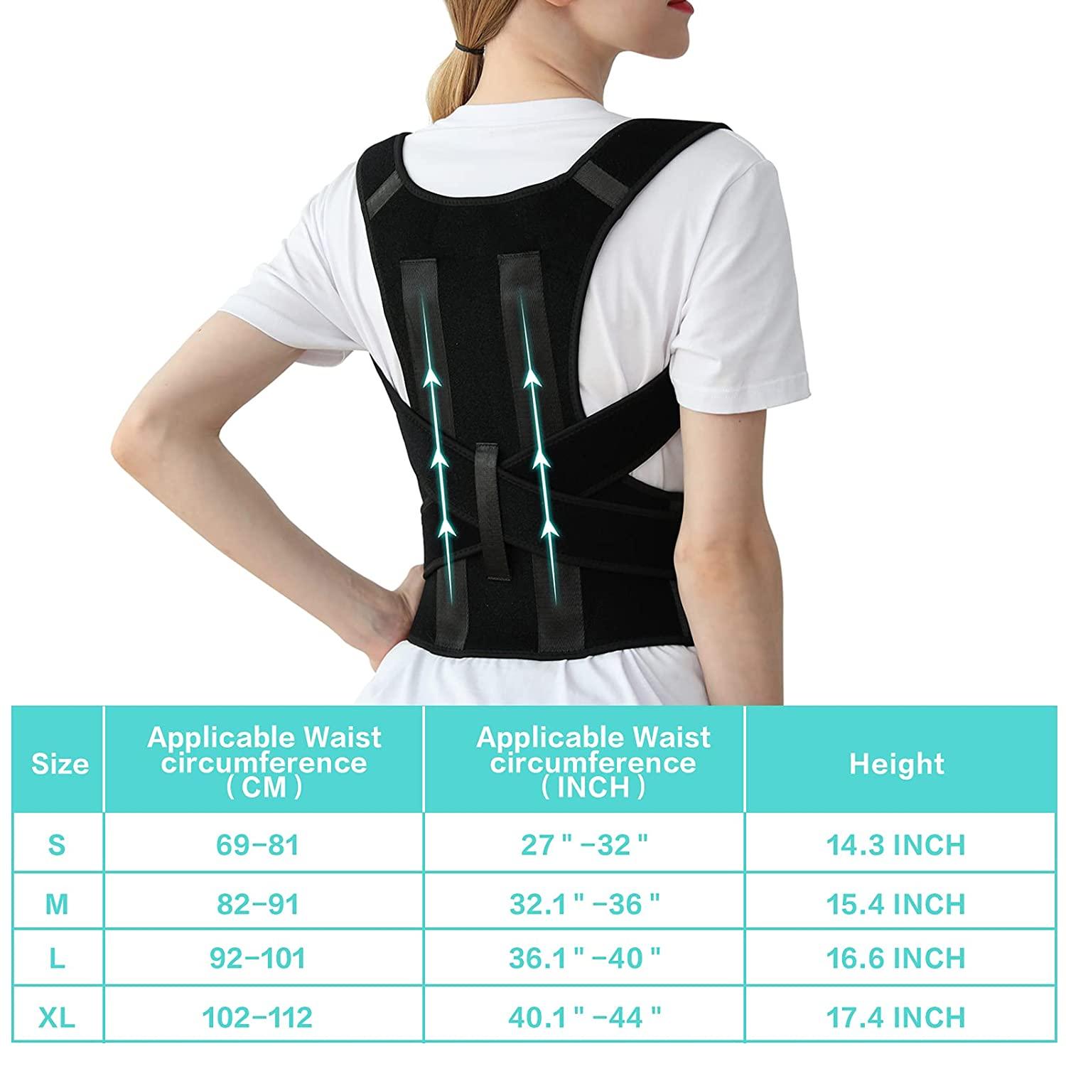 Posture Corrector for Women and Men,Adjustable Upper Back Brace, Breathable Back  Support Straightener, Providing Pain Relief from Lumbar, Neck, Shoulder,  and Clavicle, Back 