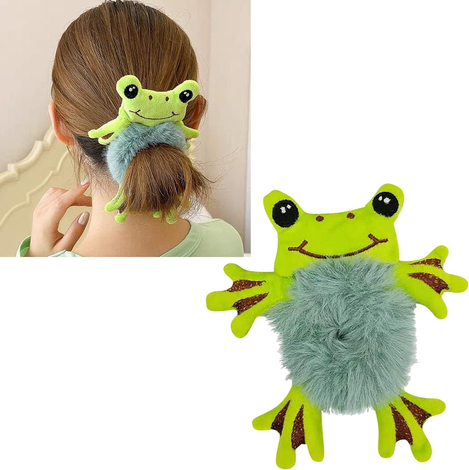 New Plush Hair Rope Ties Fashion Frog Pattern Ponytail Holder