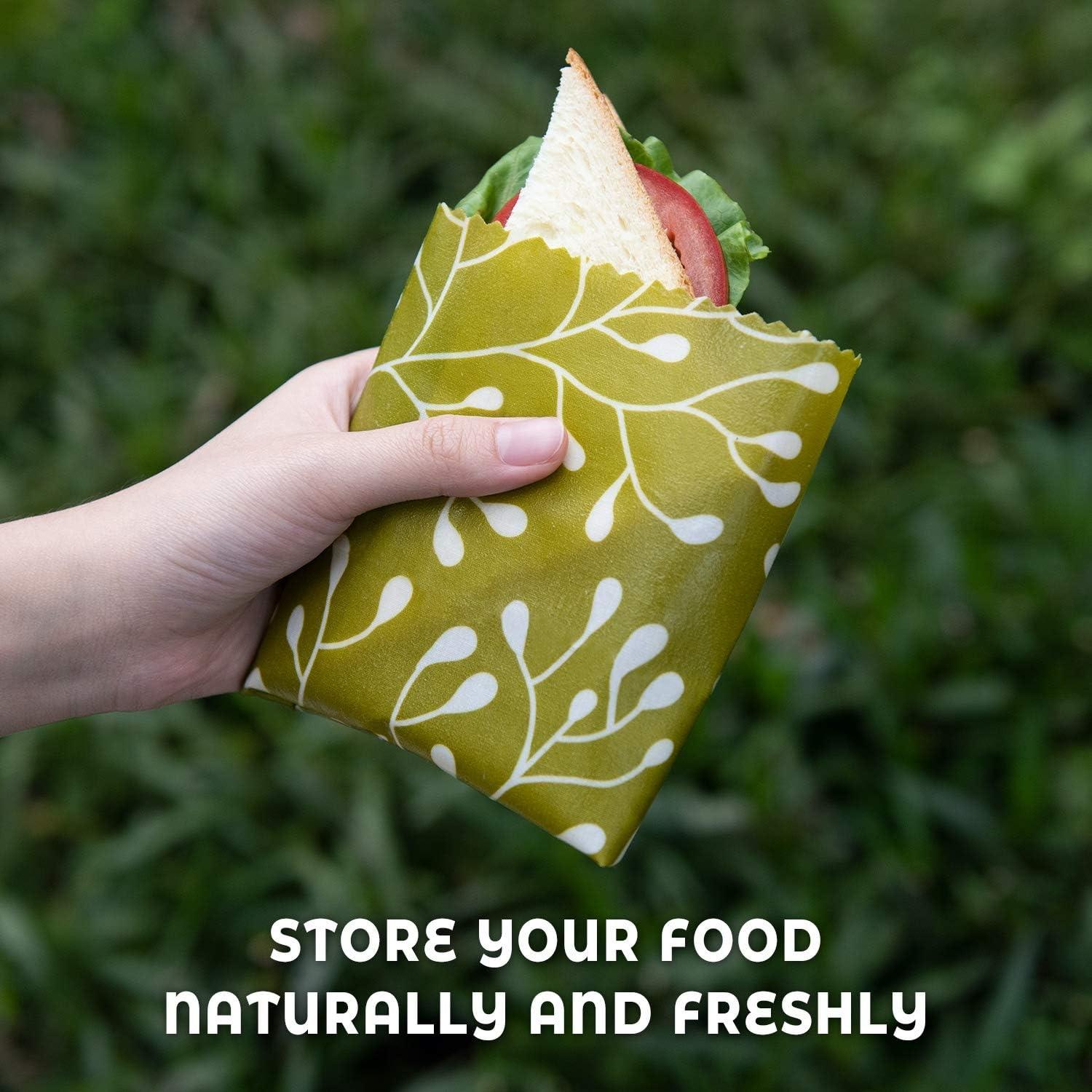 Akeeko Reusable Food Wraps w/Beeswax Assorted 9 Packs - Eco-Friendly Reusable Wraps, Biodegradable, Zero Waste, Organic, Sustainable, Plastic-Free