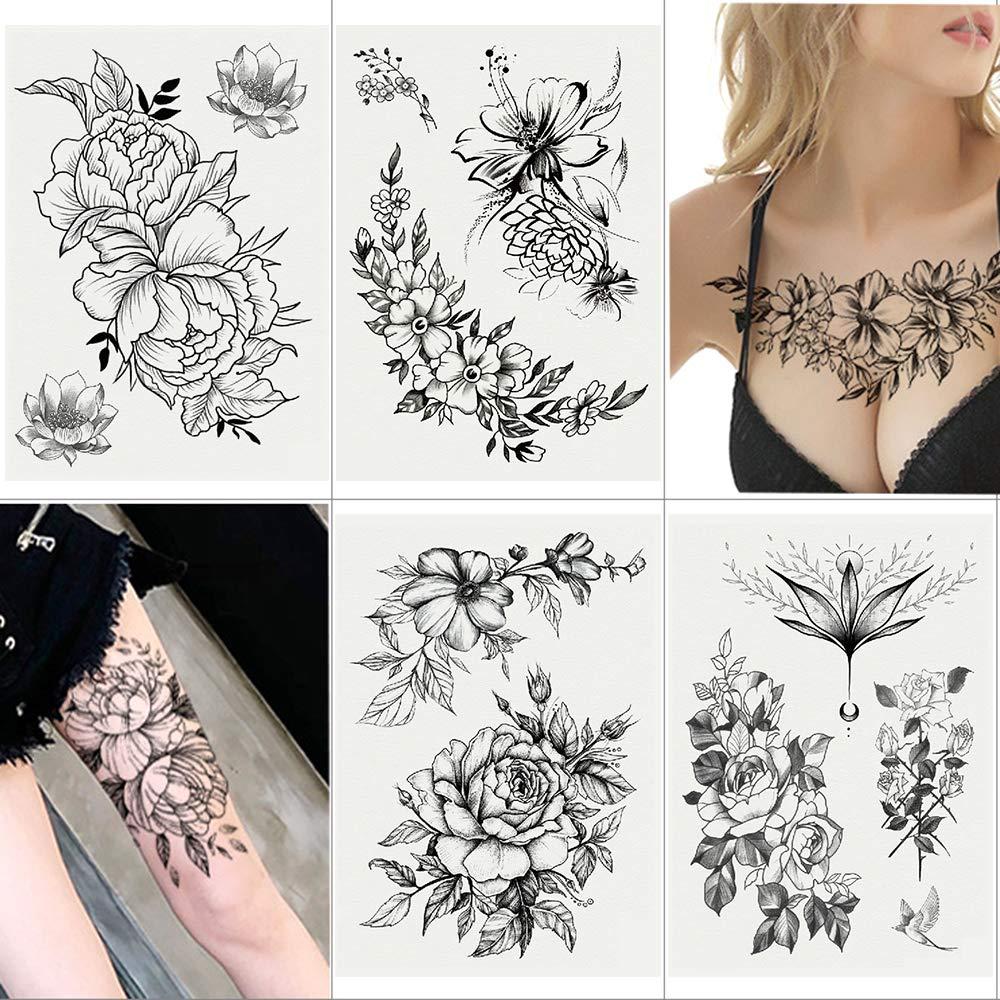 Outline pansy flower drawing tattoo sticker Vector Image