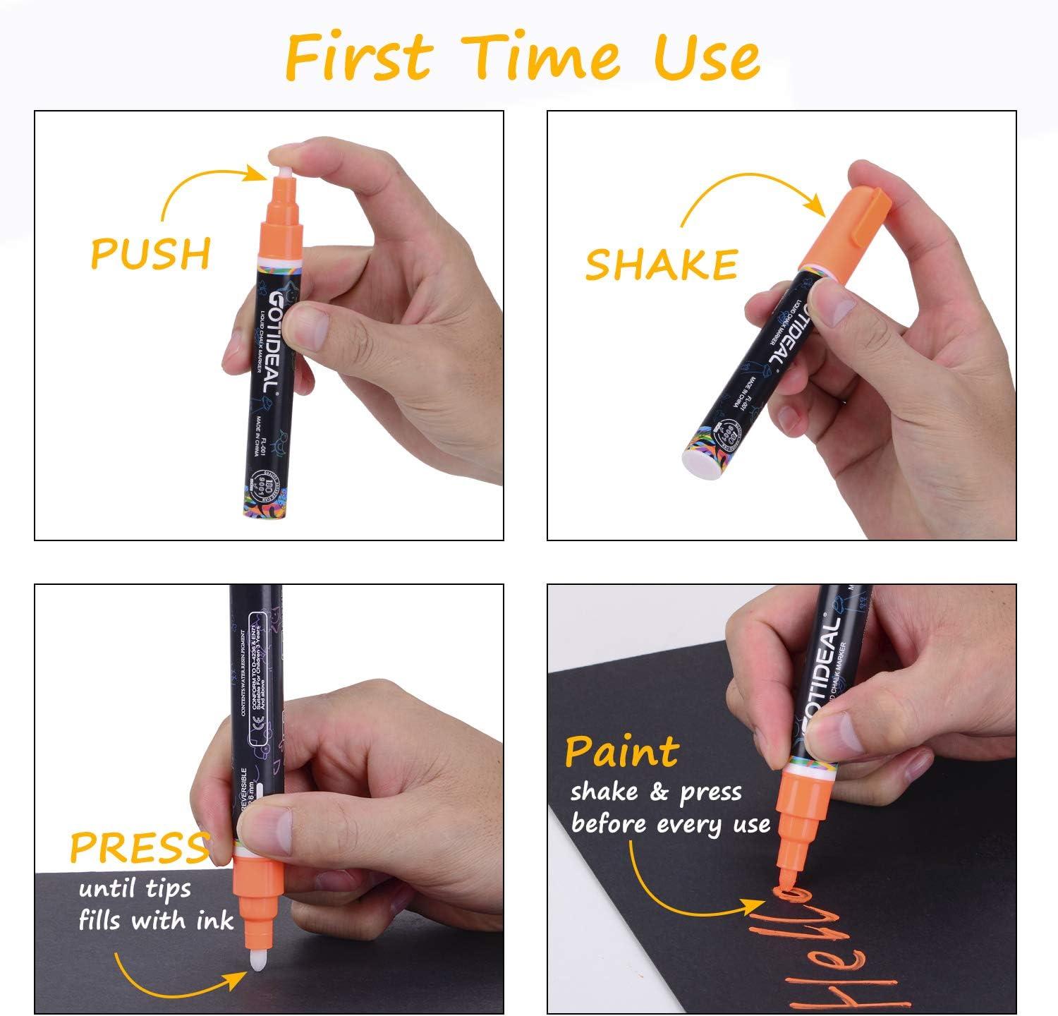 Liquid Chalk Markers for Chalkboard Wet Erase Metallic Colors Pens