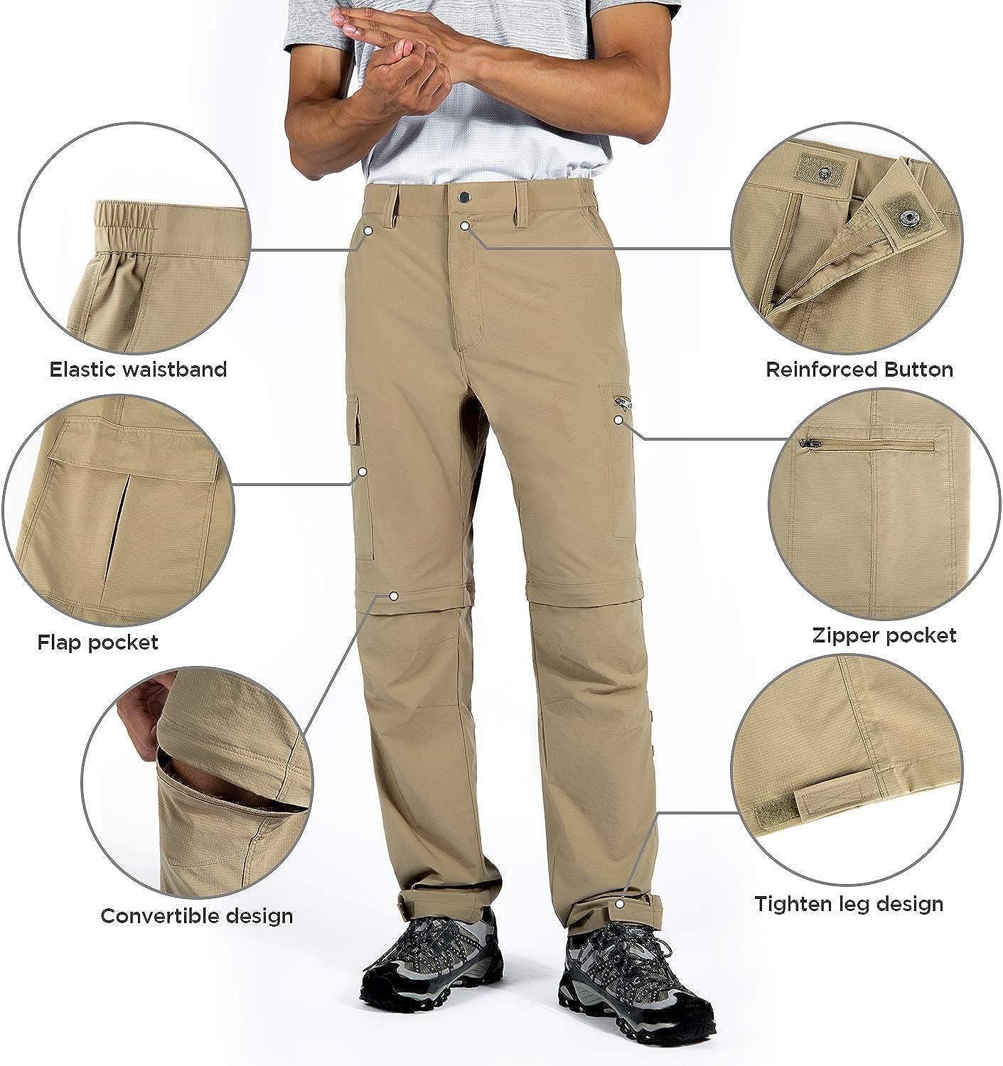 Wespornow Men's-Hiking-Cargo-Pants  Lightweight-Quick-Dry-Waterproof-Travel-Pants for Camping Hunting Fishing  Tactical
