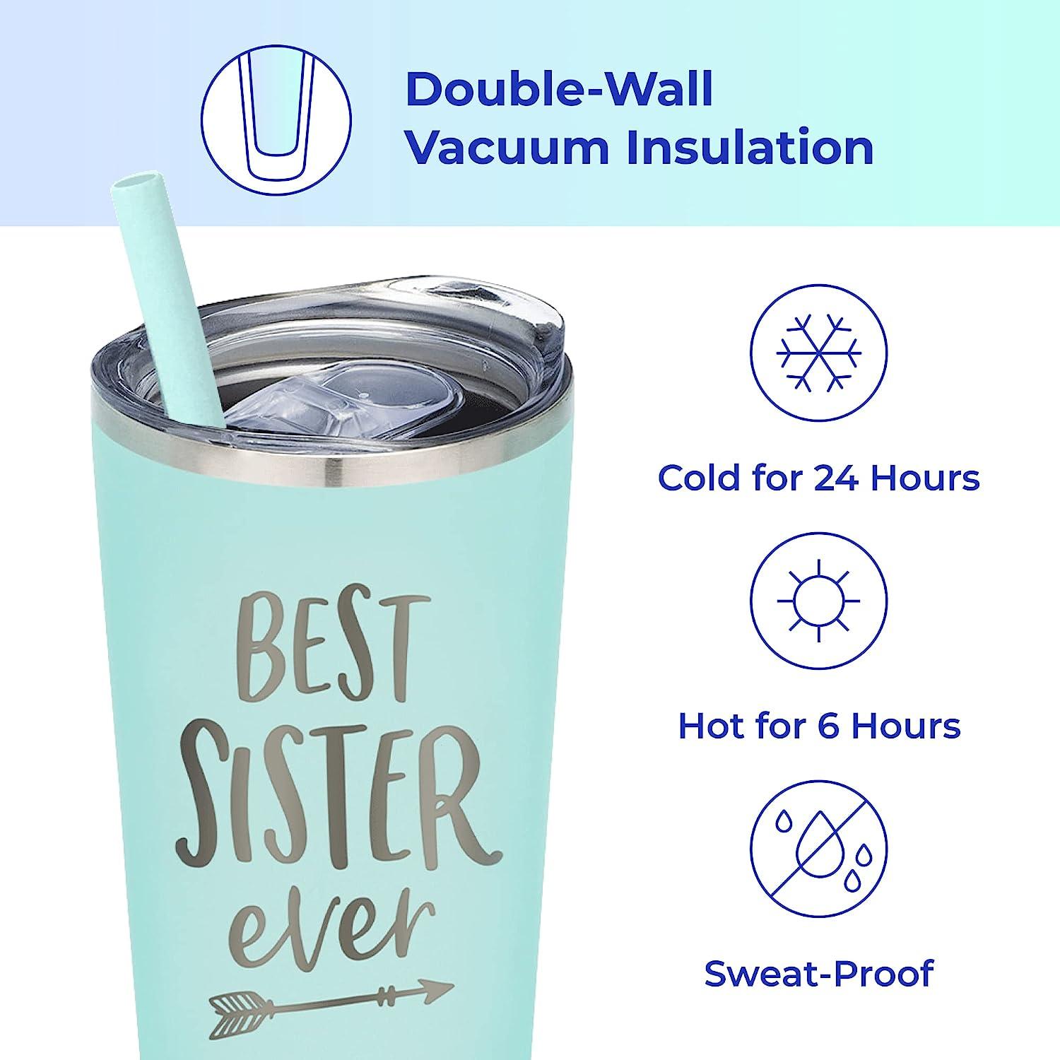Best Sister Ever Insulated Stainless Steel Tumbler Cup with Slide