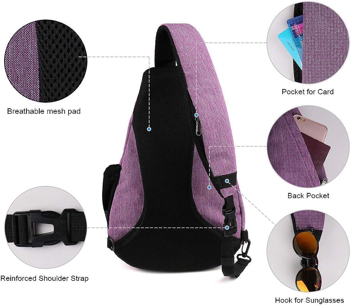 WATERFLY Sling Bag Crossbody Backpack: Over Shoulder Daypack Casual Cross  Chest Side Pack