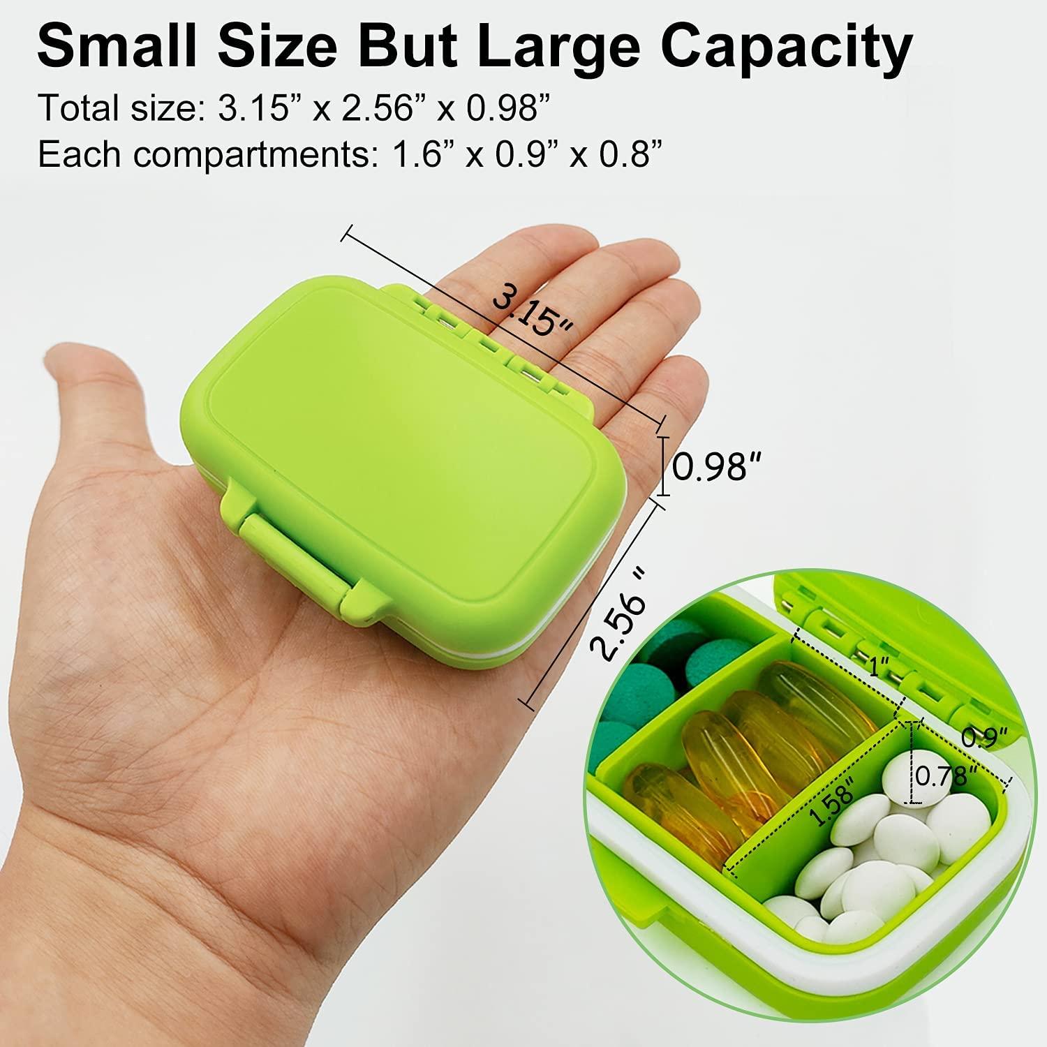 Weekly Pill Box Organizer, 8 Compartments, Portable Travel Pill Case, –  RE-FOCUS THE CREATIVE OFFICE