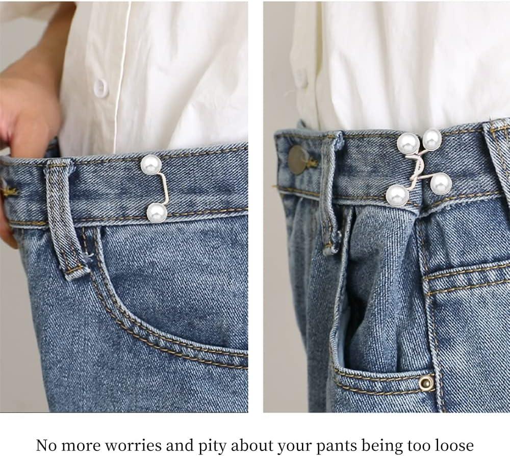 8 Pairs Pant Waist Tightener, GTAAOY Adjustable Jean Button Pin
