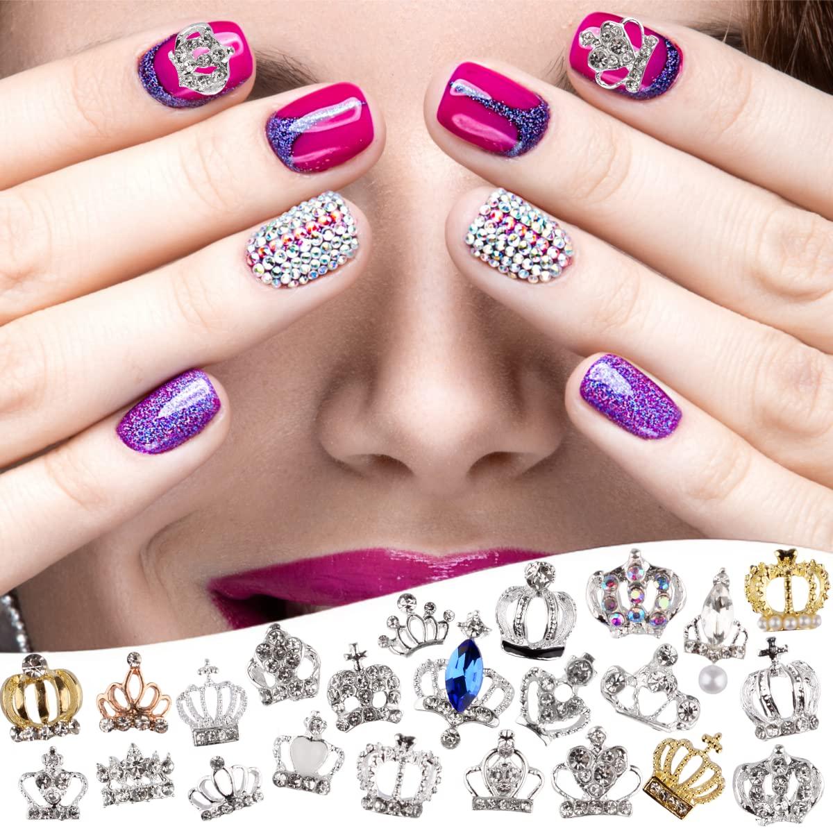 3d Charm Crystal Diamond Nails, Purple Nail Crystal Charm