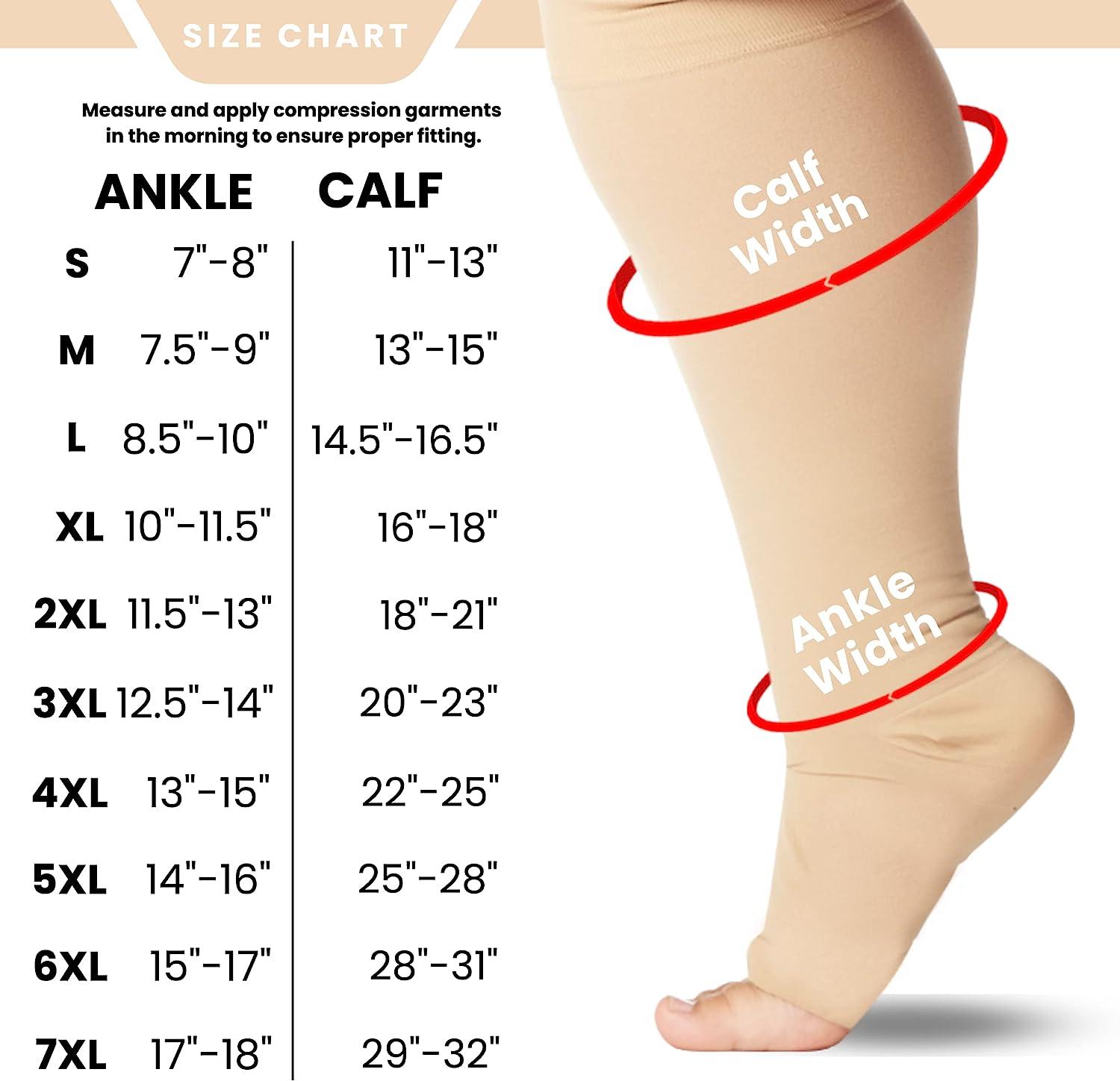 Mojo Compression Socks - 6XL Beige Plus Size Support Stockings