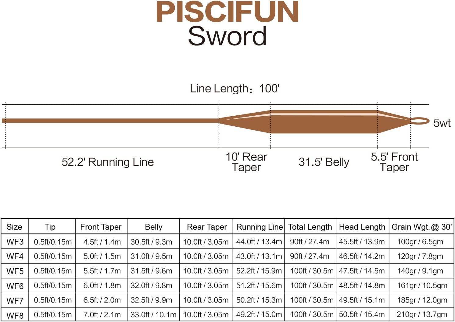 Piscifun Sword Fly Fishing Line with Welded Loop Weight Forward
