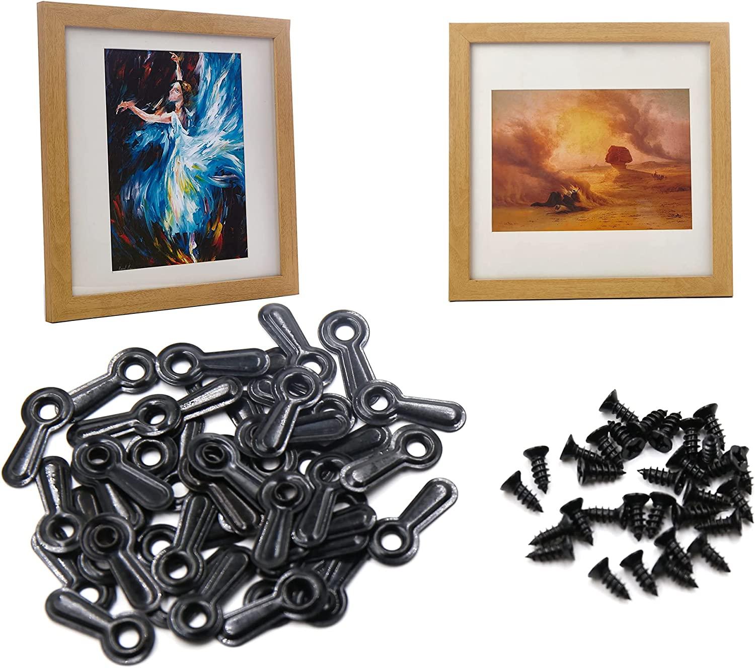 Picture Frame Turn Button Fasteners Set, 100 PCS Picture Frame Backing  Clips Hardware Clips black
