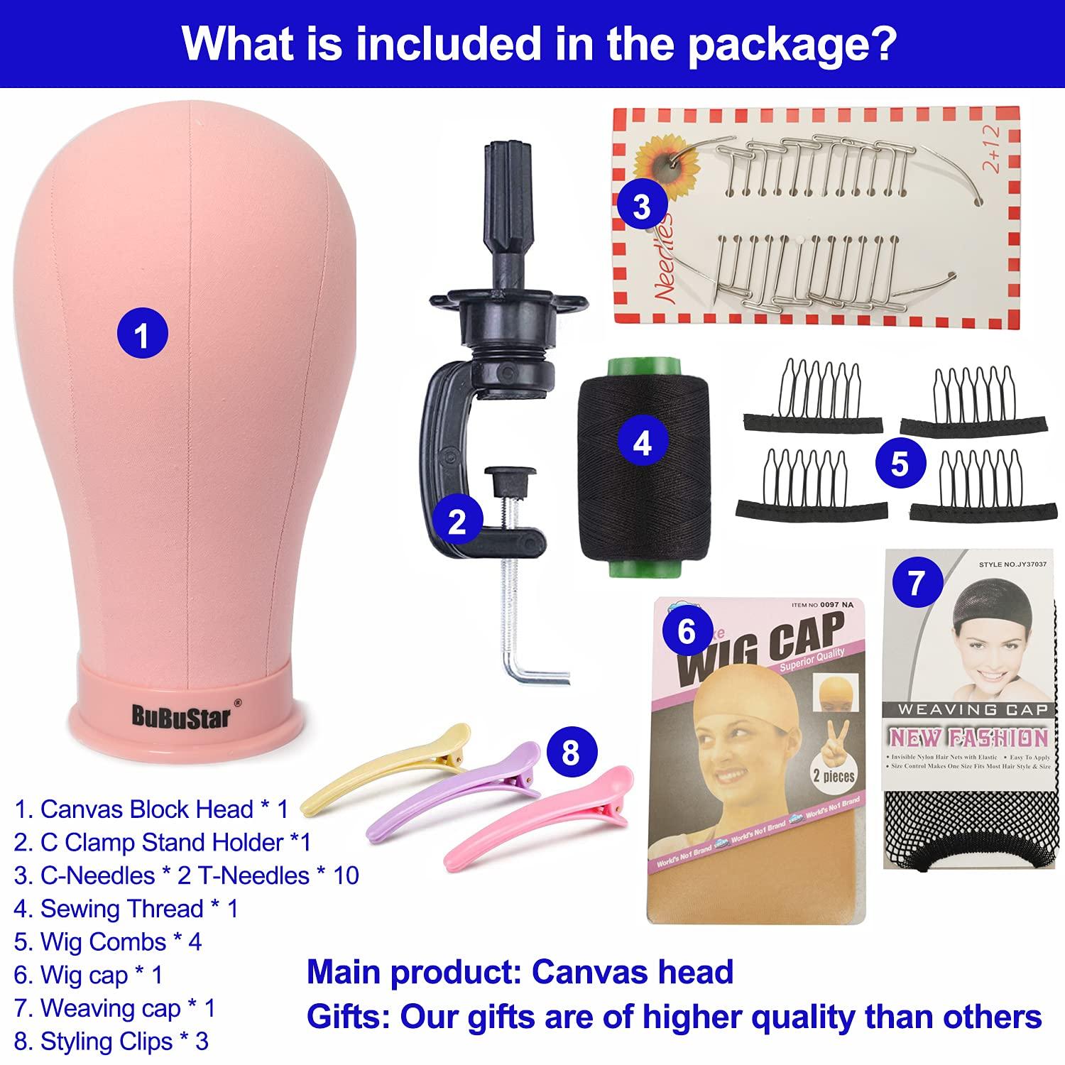 21- 25 Inches Wig Making Canvas Block Head Starter Kit