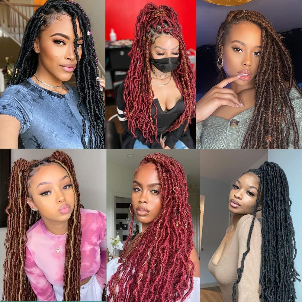 Red yarn locs crochet braids. I AM IN LOVE WITH THIS LOOK!  Faux locs  hairstyles, Yarn braids styles, African braids hairstyles