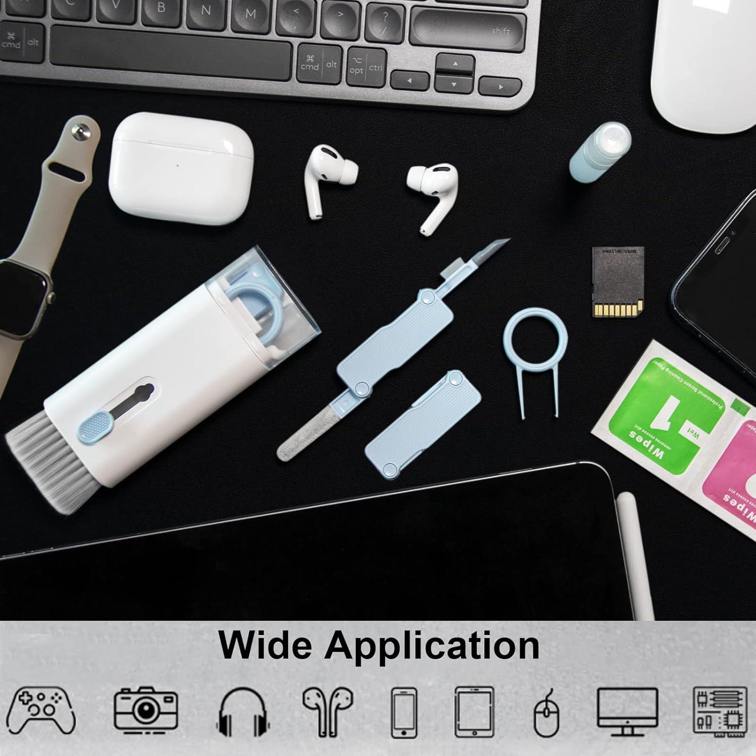 7 in 1 Cleaning Kit Computer Keyboard Cleaner Brush Earphones Cleaning Pen  For AirPods iPhone Cleaning Tools Keycap Puller Set