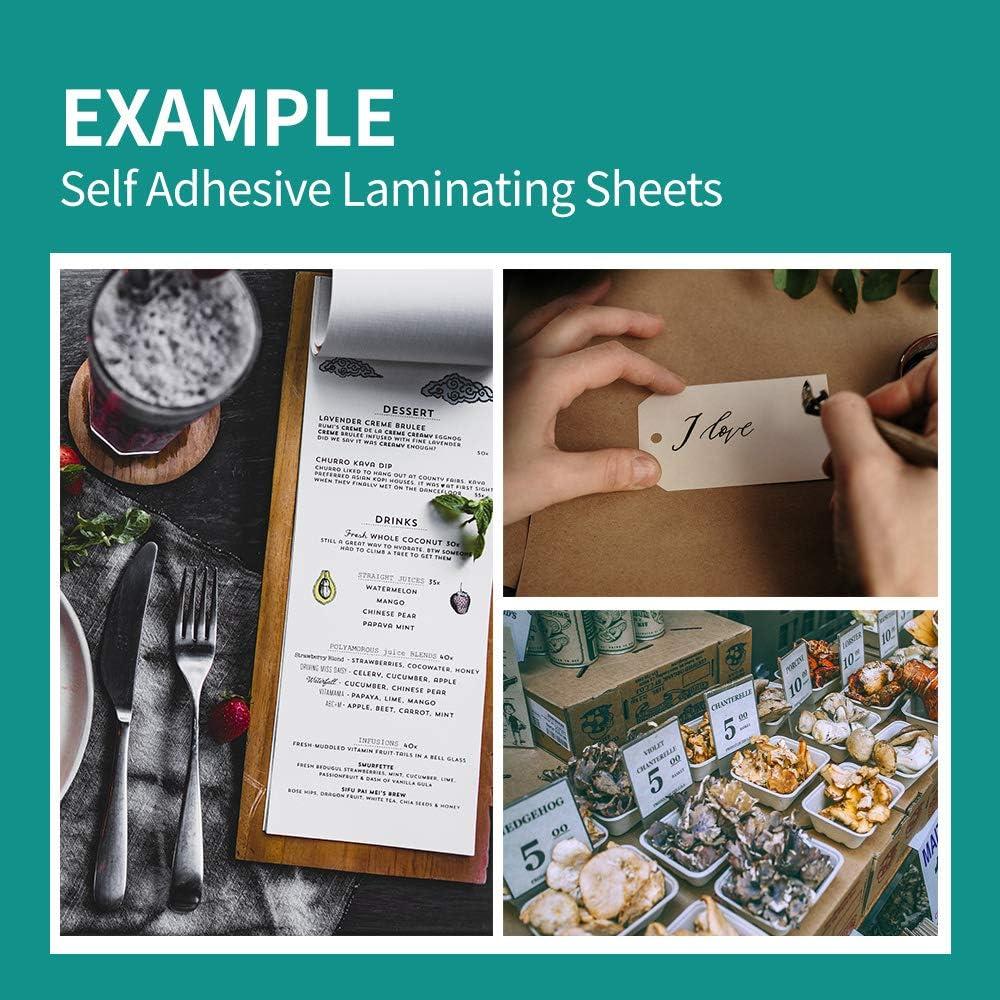  No Heat Laminating Sheets Self Sealing 8.5 x 11 Inch, 15 Pack,  4mil Thickness, Transparent, No Machine Self Adhesive Laminating Sheets,  Protect documents and Photos [Letter Size] by HA SHI : Office Products