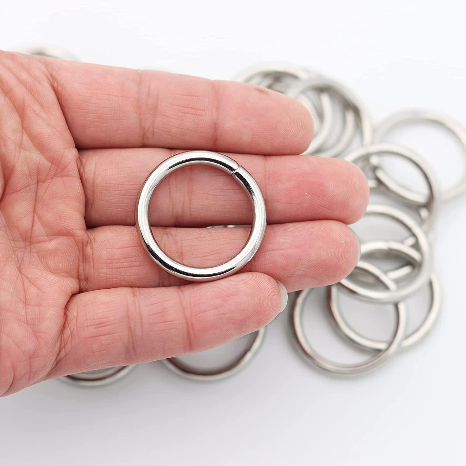 50 Pack of Metal D Rings Heavy Duty 3/4 inch D-Rings for Sewing, Keychains, Belts and Dog Leash
