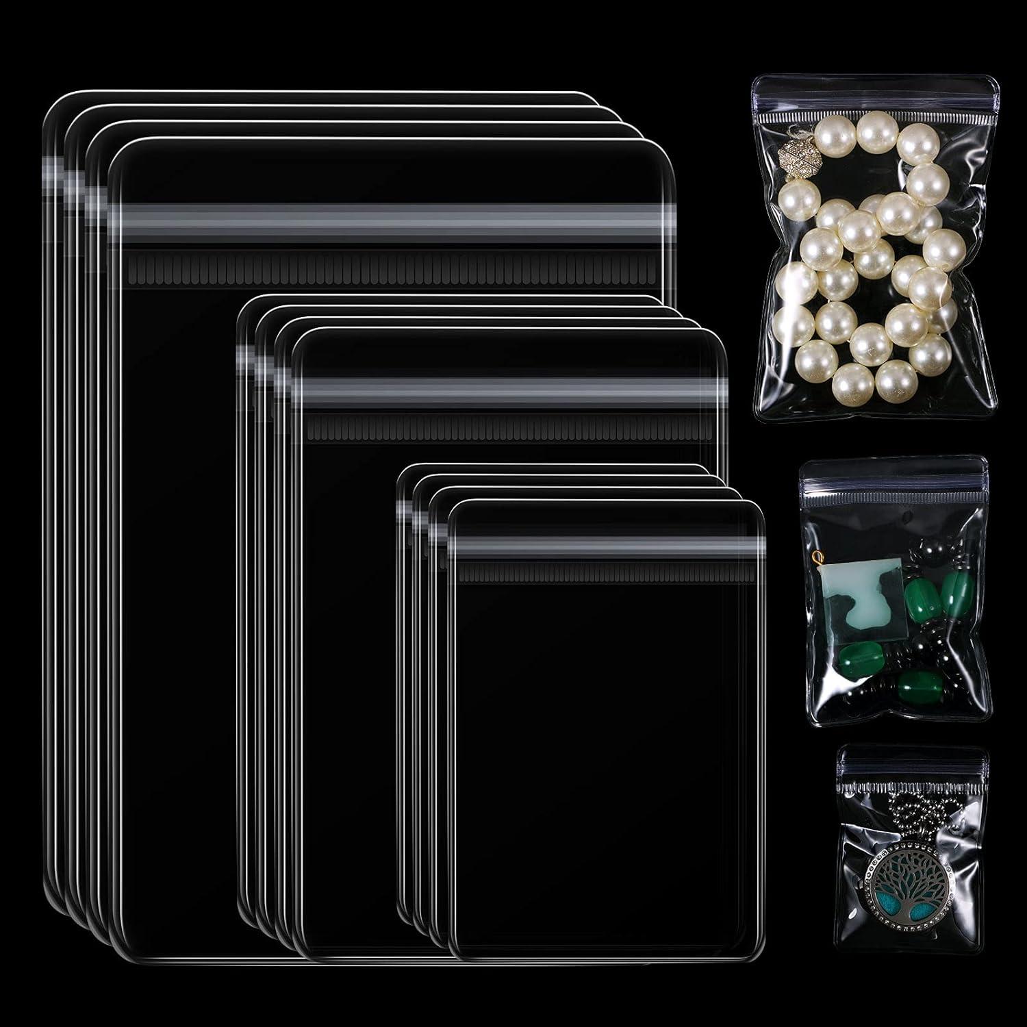  Glarks 160Pcs 5 Size PVC Self Seal Jewelry Bags Plastic Zipper  Bag Clear Storage Bags Jewelry Packaging Pouch with 30Pcs Anti Tarnish Tabs  Strips Kit for Holding Jewelry Necklace Earring Ring