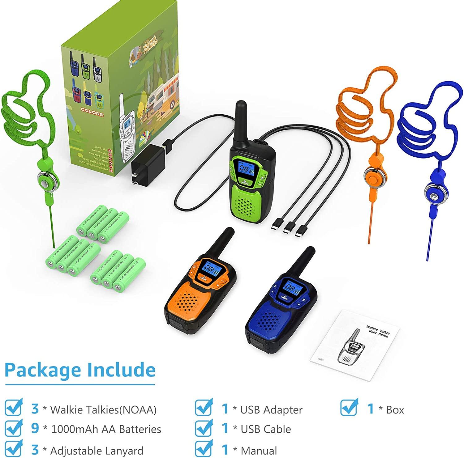 Paquete de tres walkie talkie para niños con cable de carga - Temu