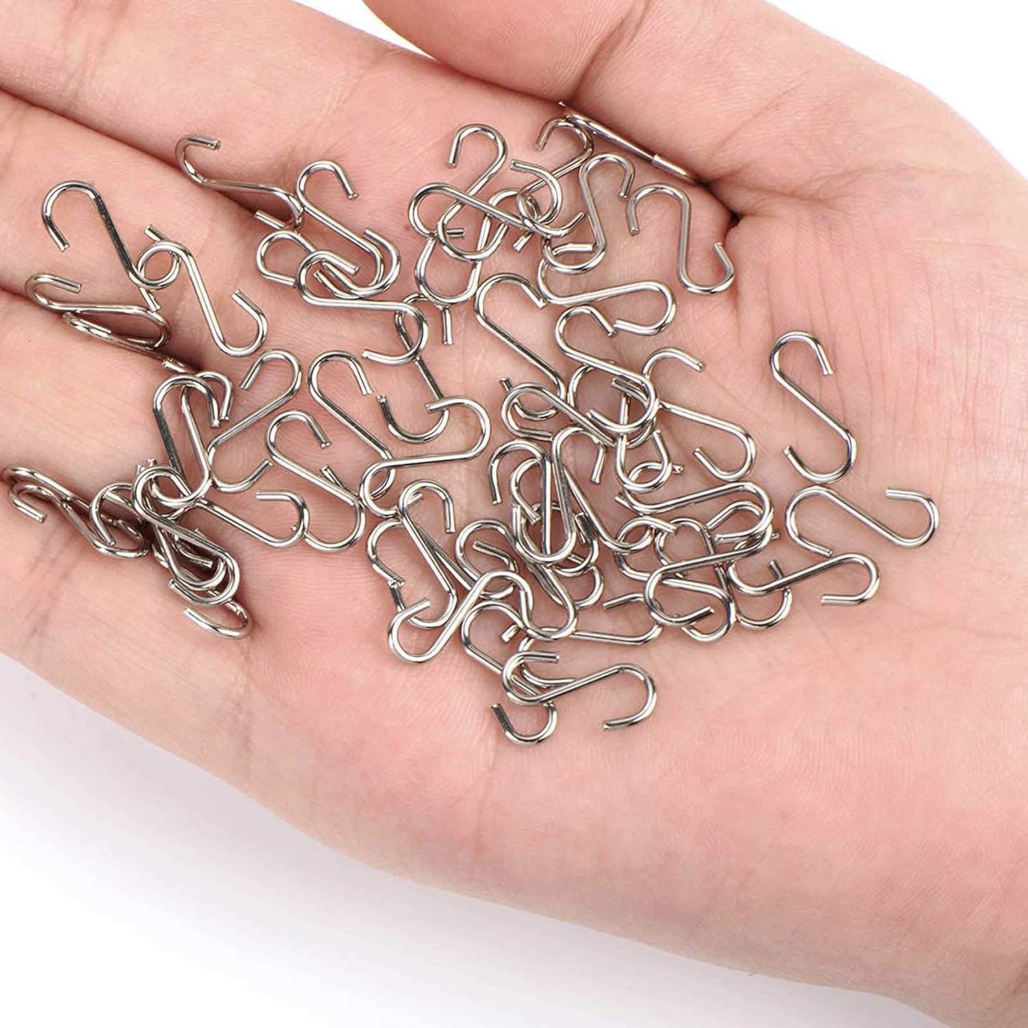 Millennial Essentials Mini S Hooks Connectors S Shaped Wire Hook Hangers  200pcs Hanging Hooks for DIY Crafts, Hanging Jewelry, Key Chain, Tags