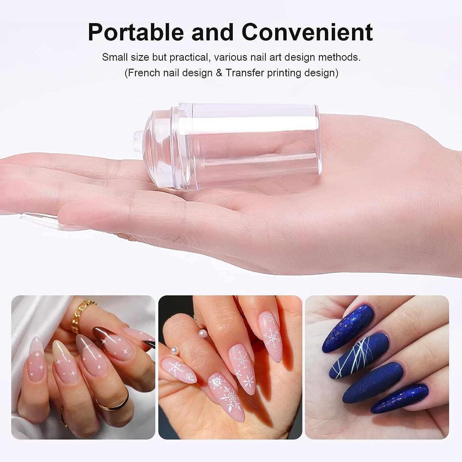 Colorful Transparent Nail Stamper with Scraper Jelly Silicone