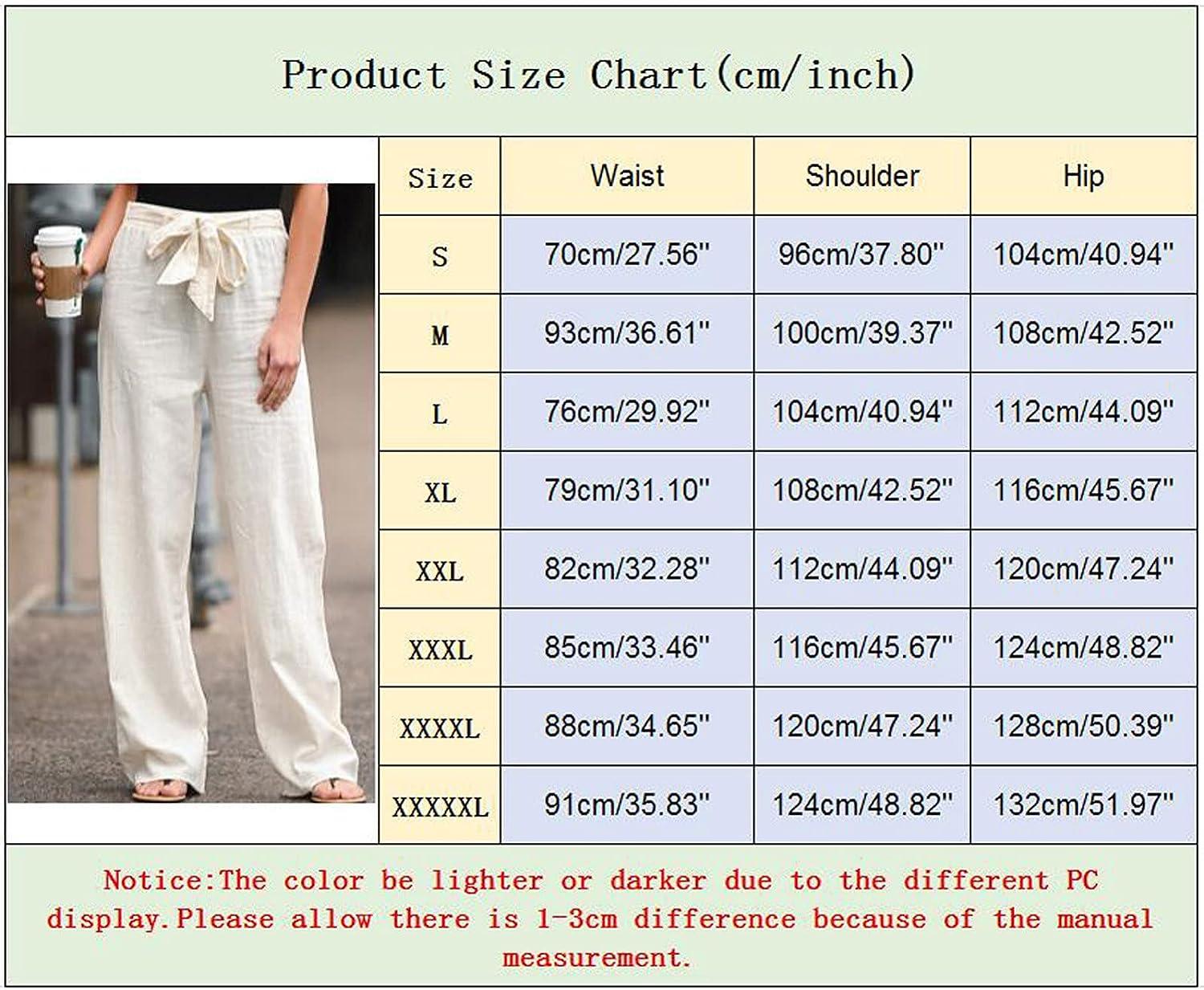 Linen Pants for Women Summer Casual Smocked High Waist Palazzo Pants Wide  Leg Pants Flowy Trousers with Pockets X-Large A-002 Army Green