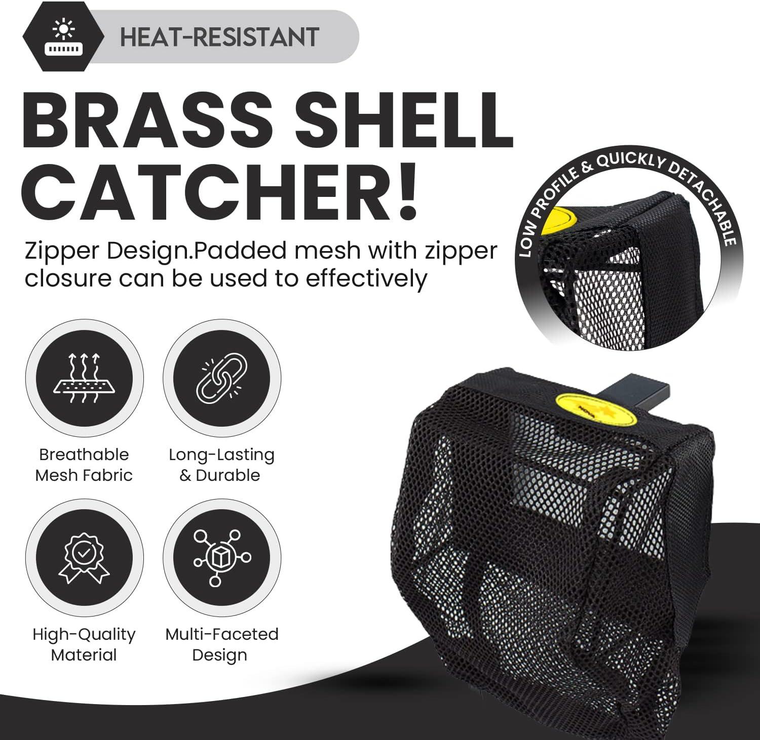 Brass Catcher by NOVA- with Picatinny Rail Mount and Heat Resistant Mesh - Shell  Catcher for Reloaders