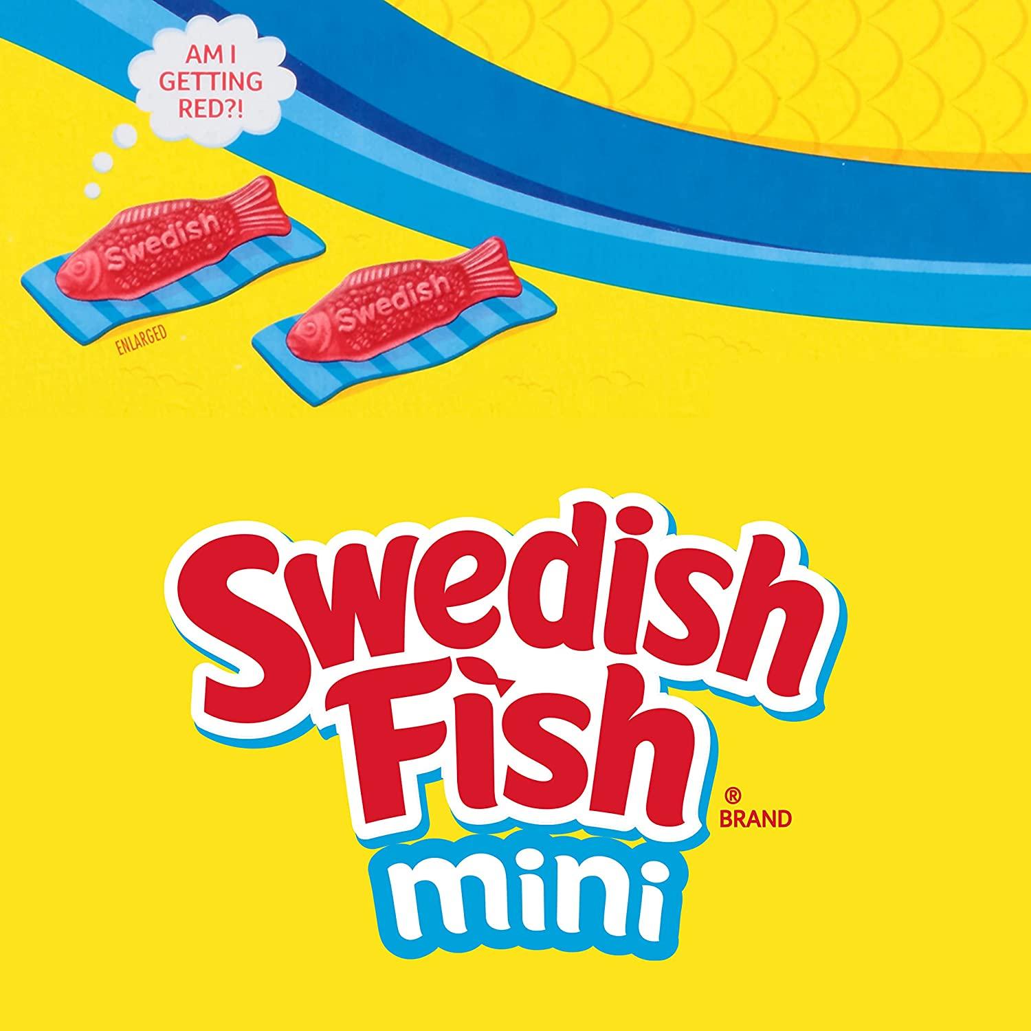 SWEDISH FISH Mini Soft & Chewy Candy, Halloween Candy, 24 Count (Pack of 6)  Mixed-Fruit