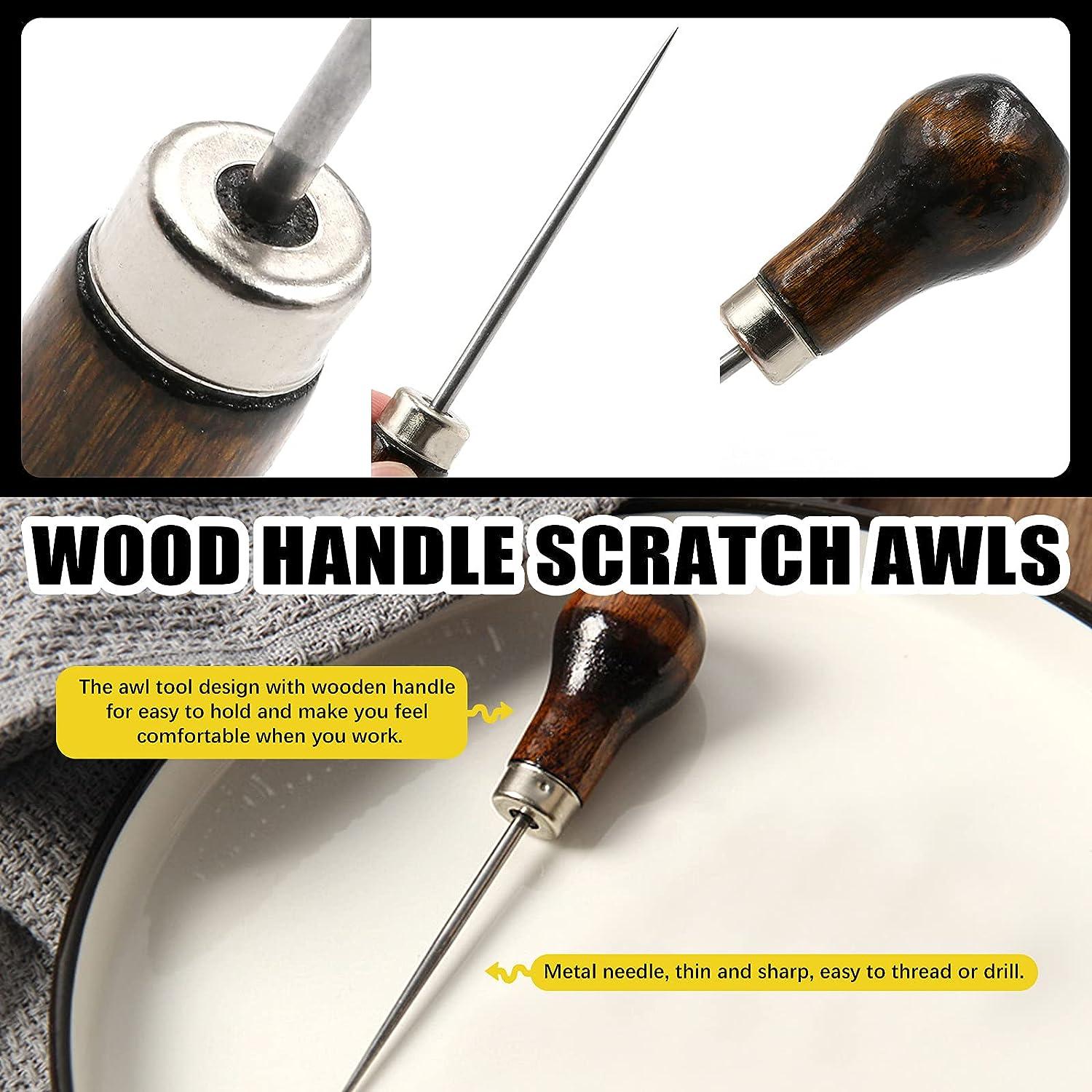 Scratch Awl, Wood Handle With Metal Tip. Very Useful for Piercing Holes for  Saddle Stitching and to Mark Patterns. 4 1/2 