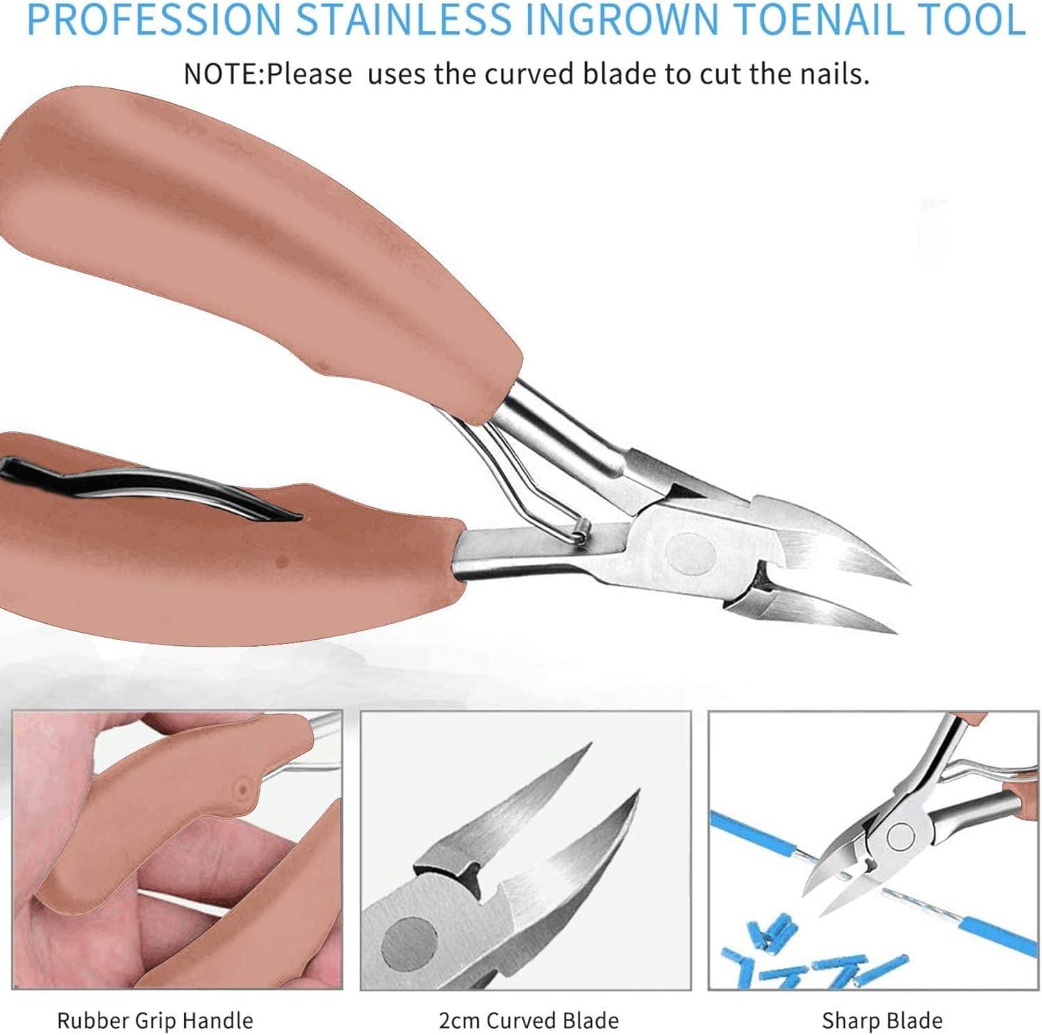 9PCS Stainless Steel Toe Nail Clipper,Ingrown Toenail Clippers for Ingrown  or Thick Toenails