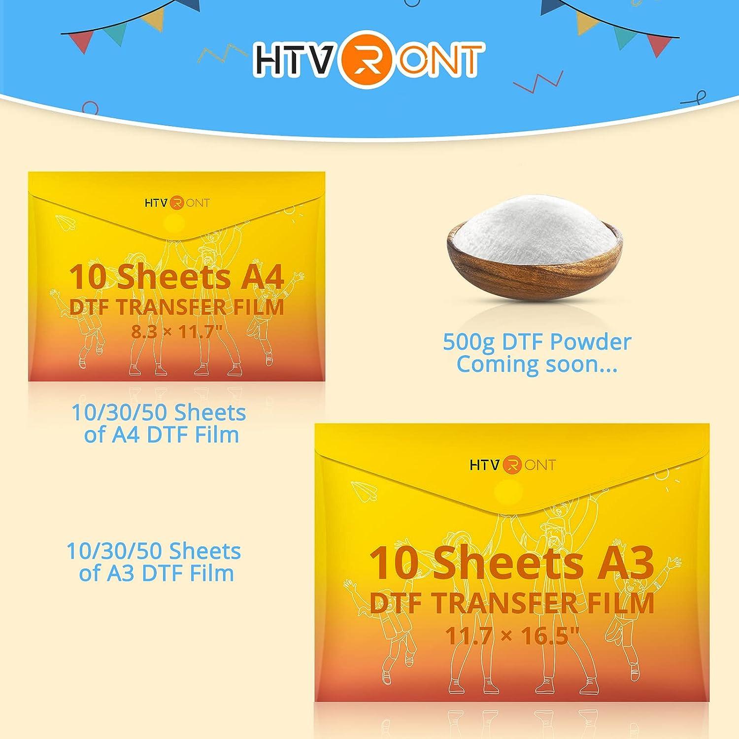A4 (8.3×11.7) DTF Transfer Film - 30 Sheets with Double-Sided Matte  Finish. Compatible with Sublimation and DTF Inkjet Printers. Ideal for  Direct-to-Film Transfer onto T-shirts and Textiles.