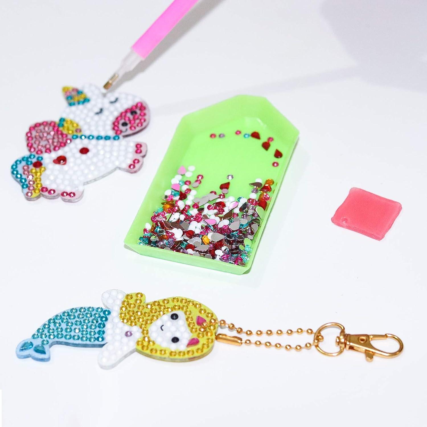 Nardoll Arts and Crafts for Kids Ages 8-12 - Create Your Own Gem Keychains by Number - 5D Diamond Painting Kits Creativity for Girls Boys Toddler