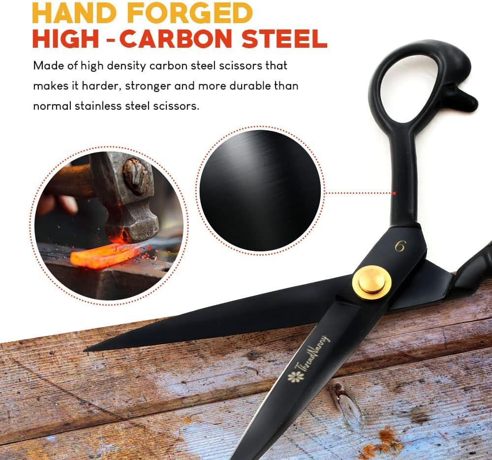 9 inch Long Heavy Duty Stainless Steel Tailor Scissors Dressmaking Shears Black Handle