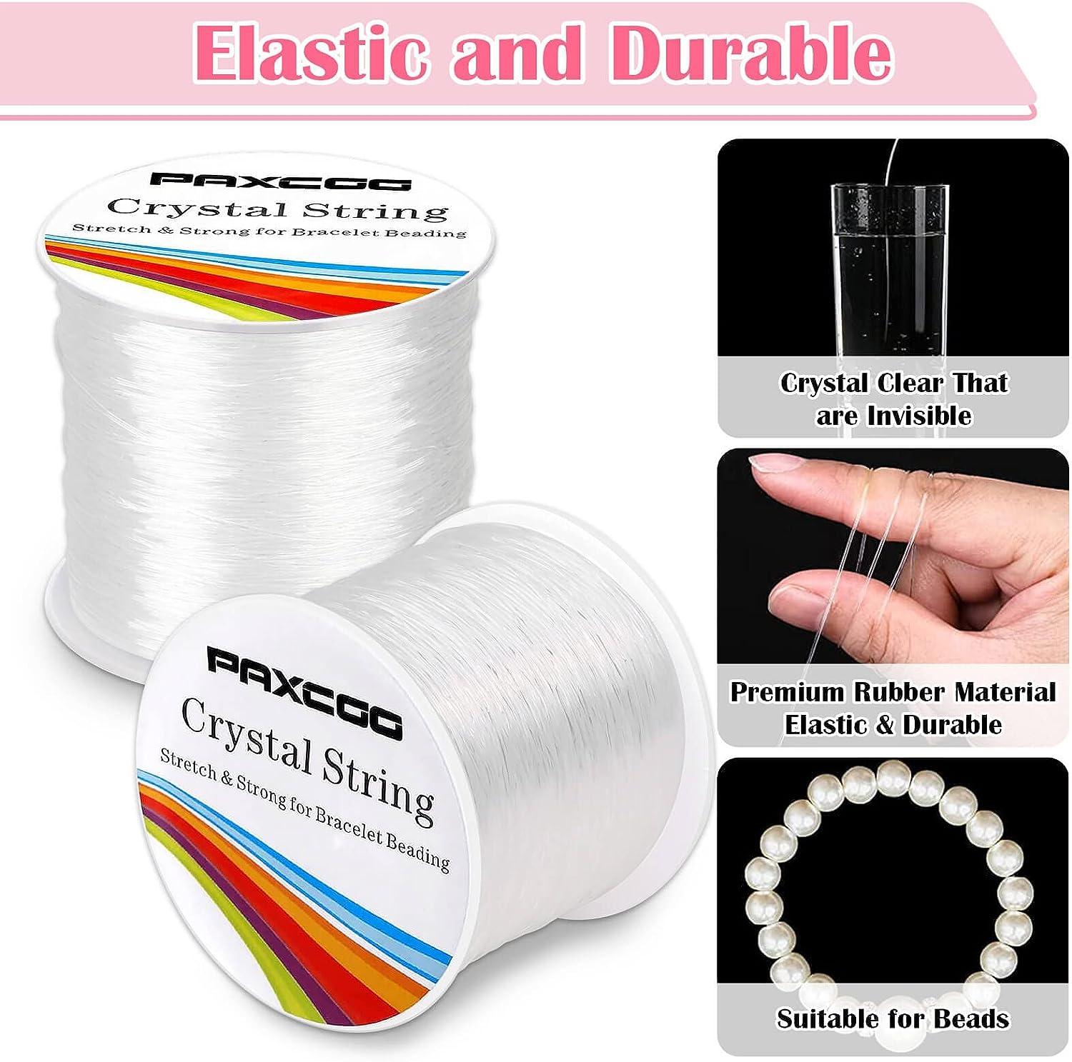 6 Rolls Clear Elastic Thread, Round Elastic String for Bracelet