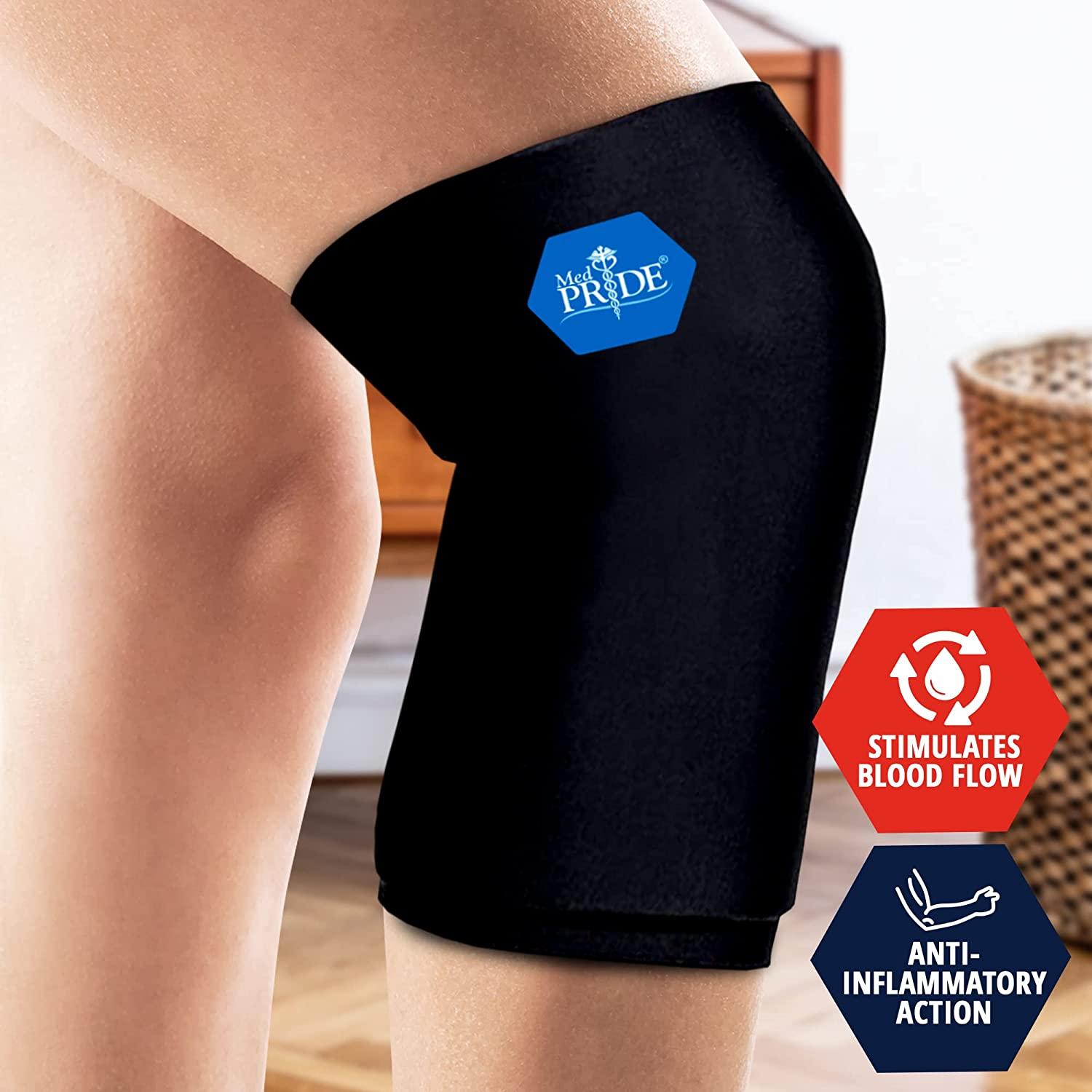Reusable Med-Fit Knee Compression Sleeve with Ice Pack, Ice Knee Brace for  Pain.