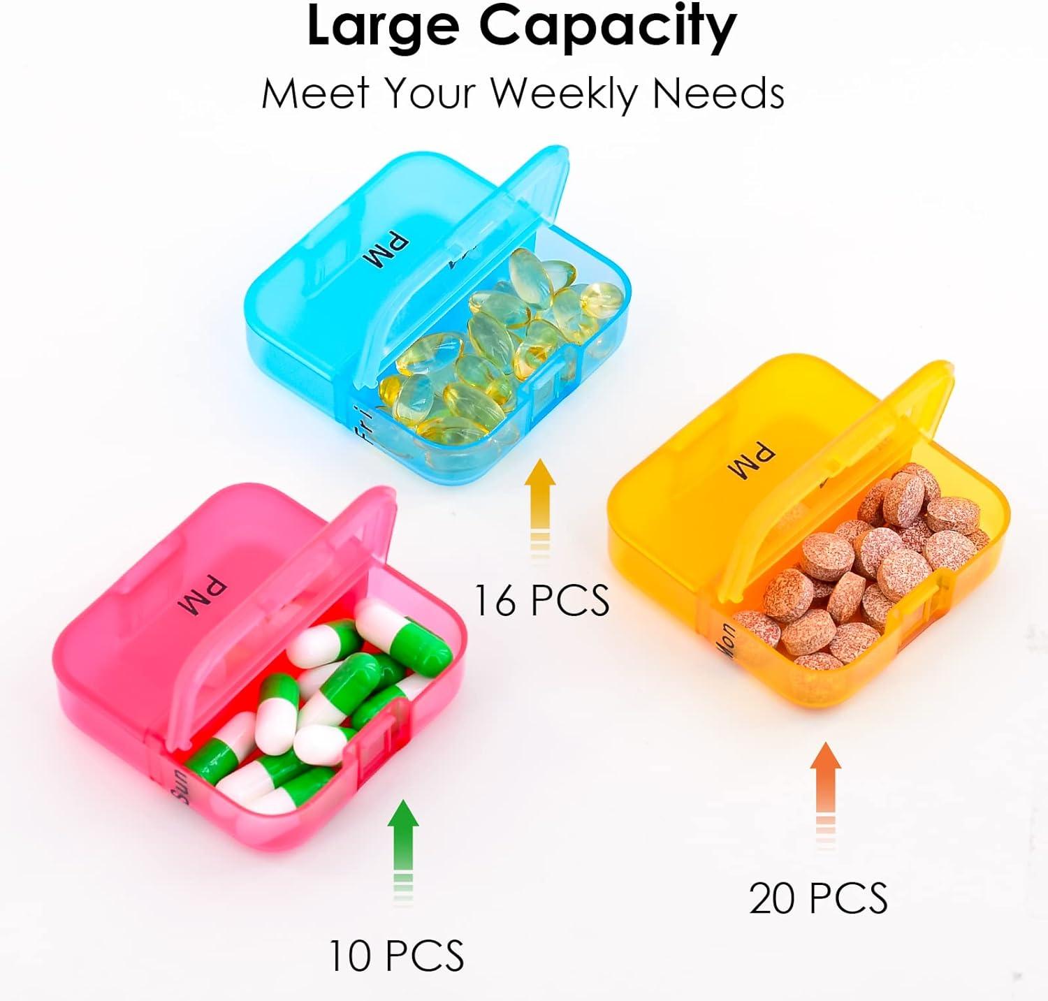 10pcs Pill Bottles Portable Plastic Medicine Bottles Tablet Storage Holder,Case