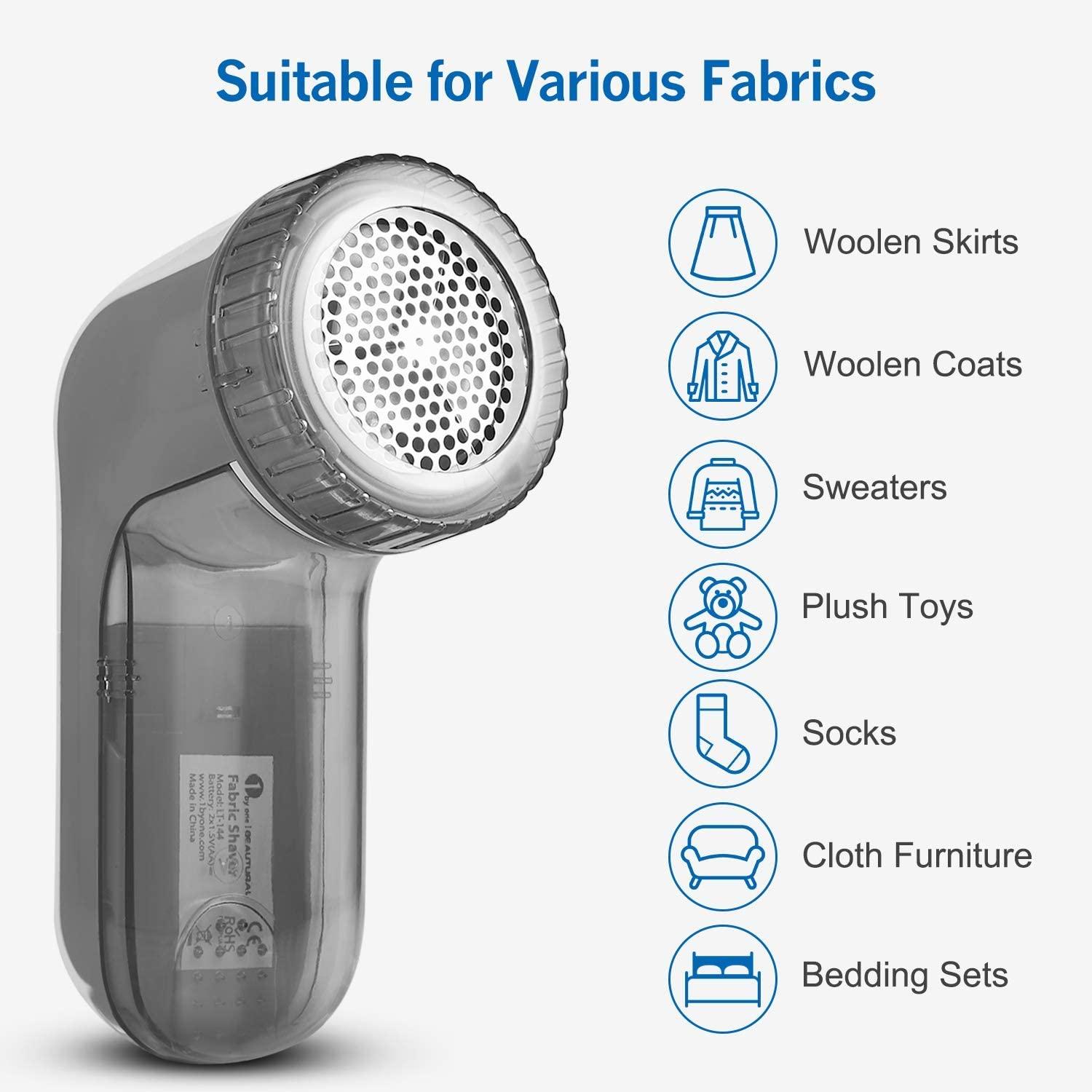 BEAUTURAL Fabric Shaver, Sweater Lint Remover, 2 Speeds, 2 Replaceable  Blades, Battery Operated, Removes Lint, Fuzz, Pills from Clothes. 