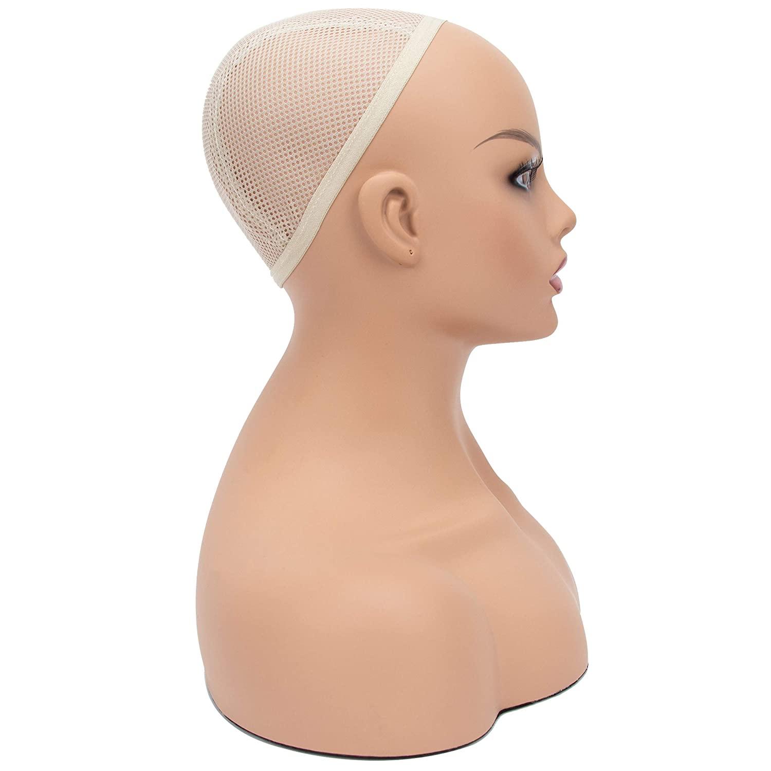 Realistic Mannequin Wig Head PVC Manikin Bust Stand for Display