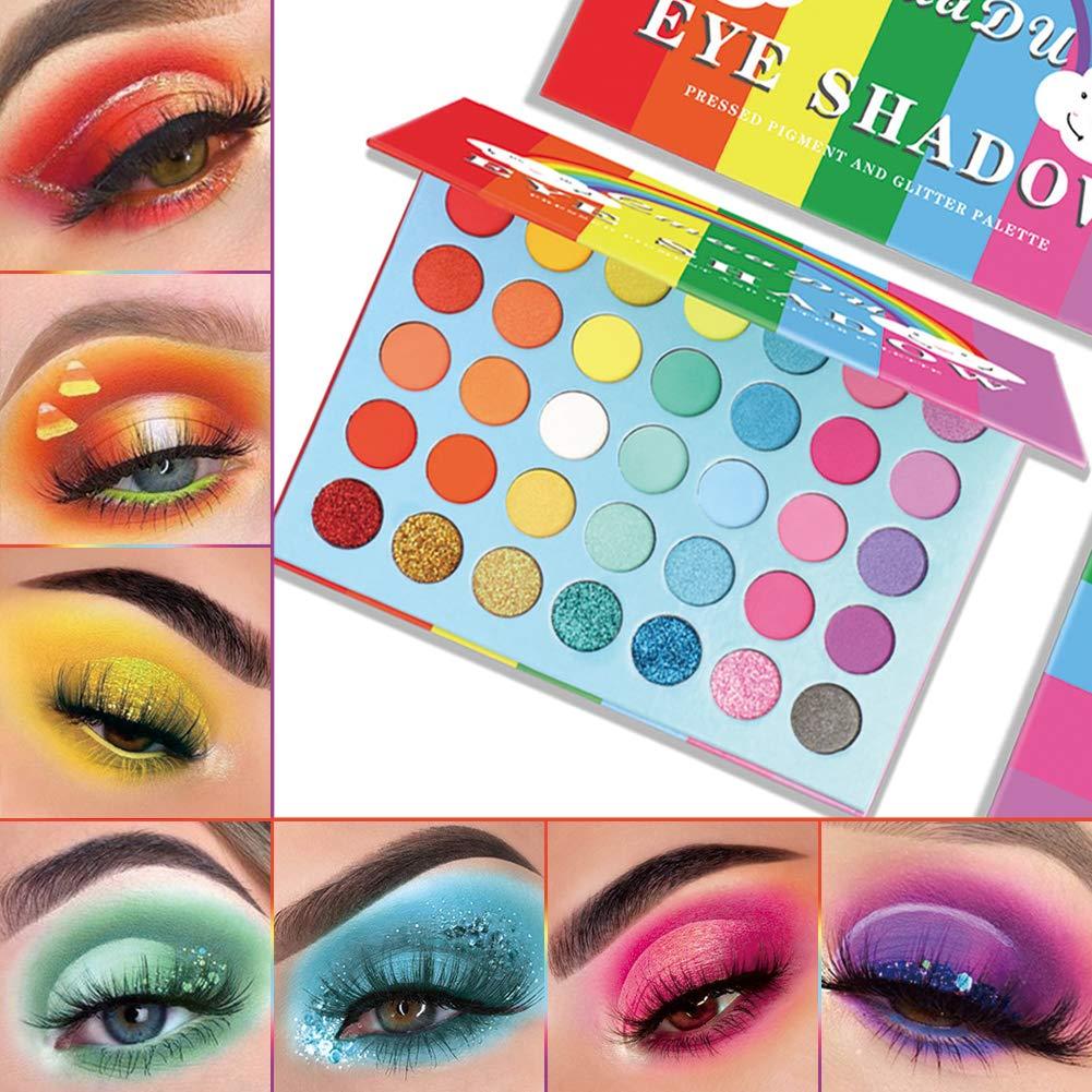 rainbow glitter eye makeup