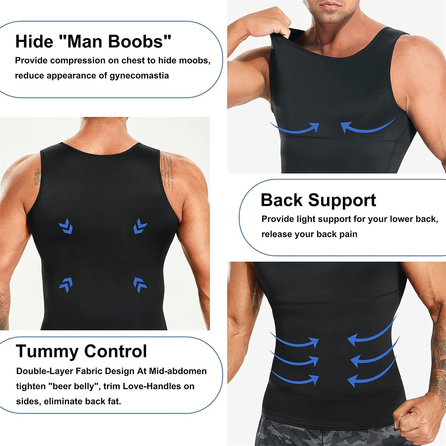 Men Slimming Body Shaper Tank High Compression T-Shirt Tummy