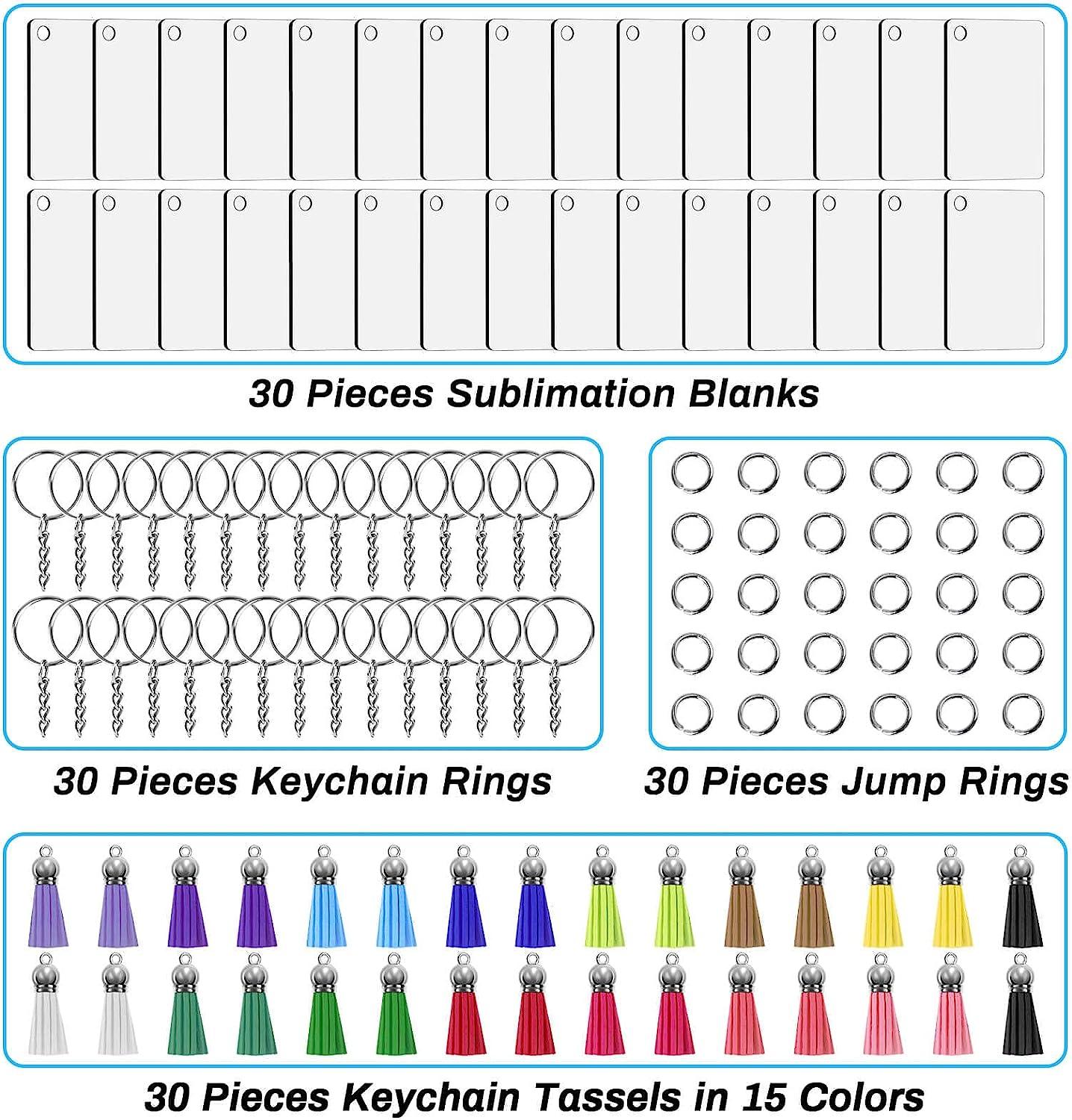 Sublimation Keychain Blanks Bulk modacraft 120Pcs Sublimation Keychain  Blanks Set with Rectangle Sublimation Blanks, Keychain Tassels, Keychain  Rings and Jump Rings for DIY Keychain Crafting 120Pcs Rectangle