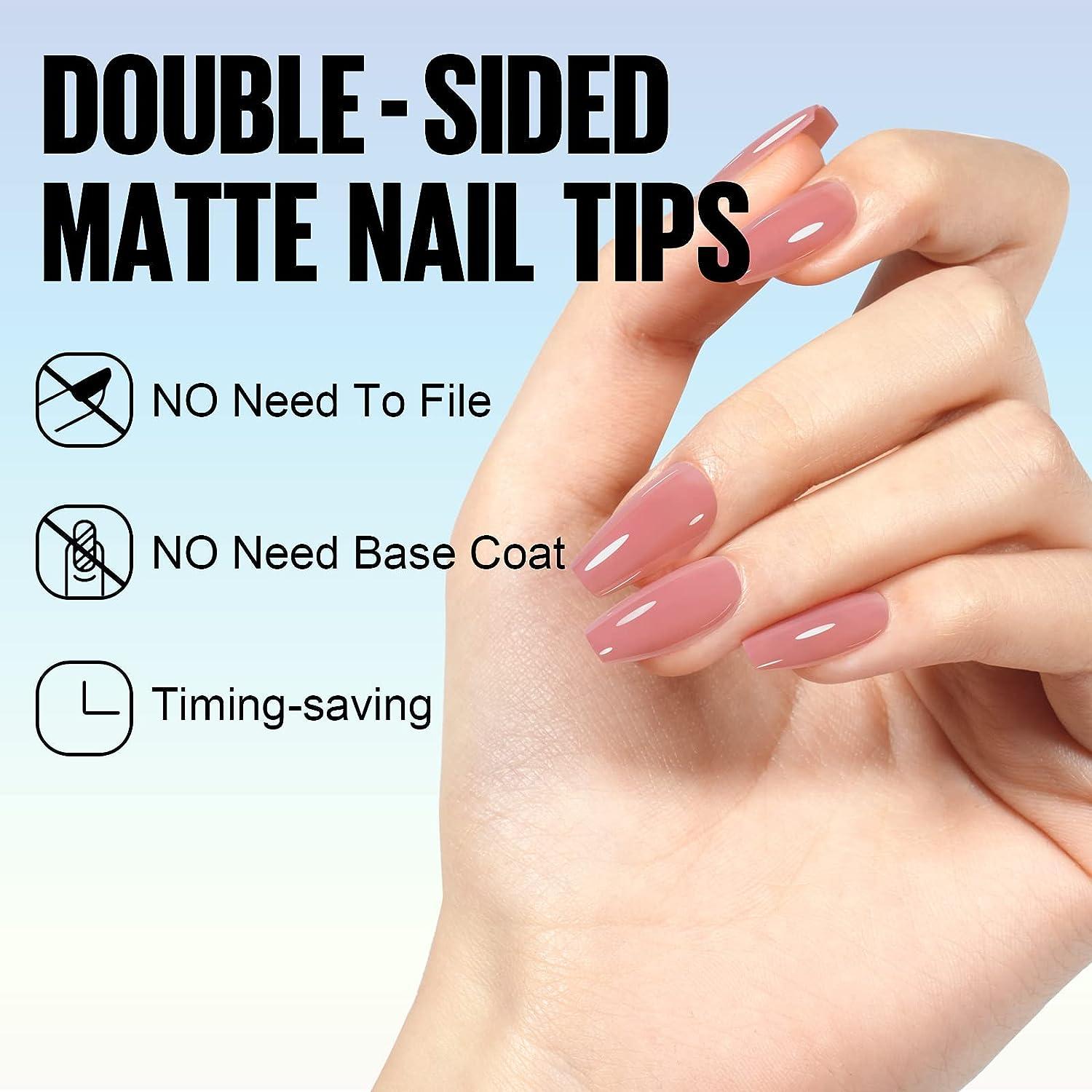 TOMICCA Gel x Short Nail Tips Kit, 240Pcs Matte Short Coffin Shape Nail  Tips, 8-in-1 Glue Gel, Mini UV Lamp, DIY Nail Extension Set, Acrylic Glue Gel  Nail Tips for Salon Quality
