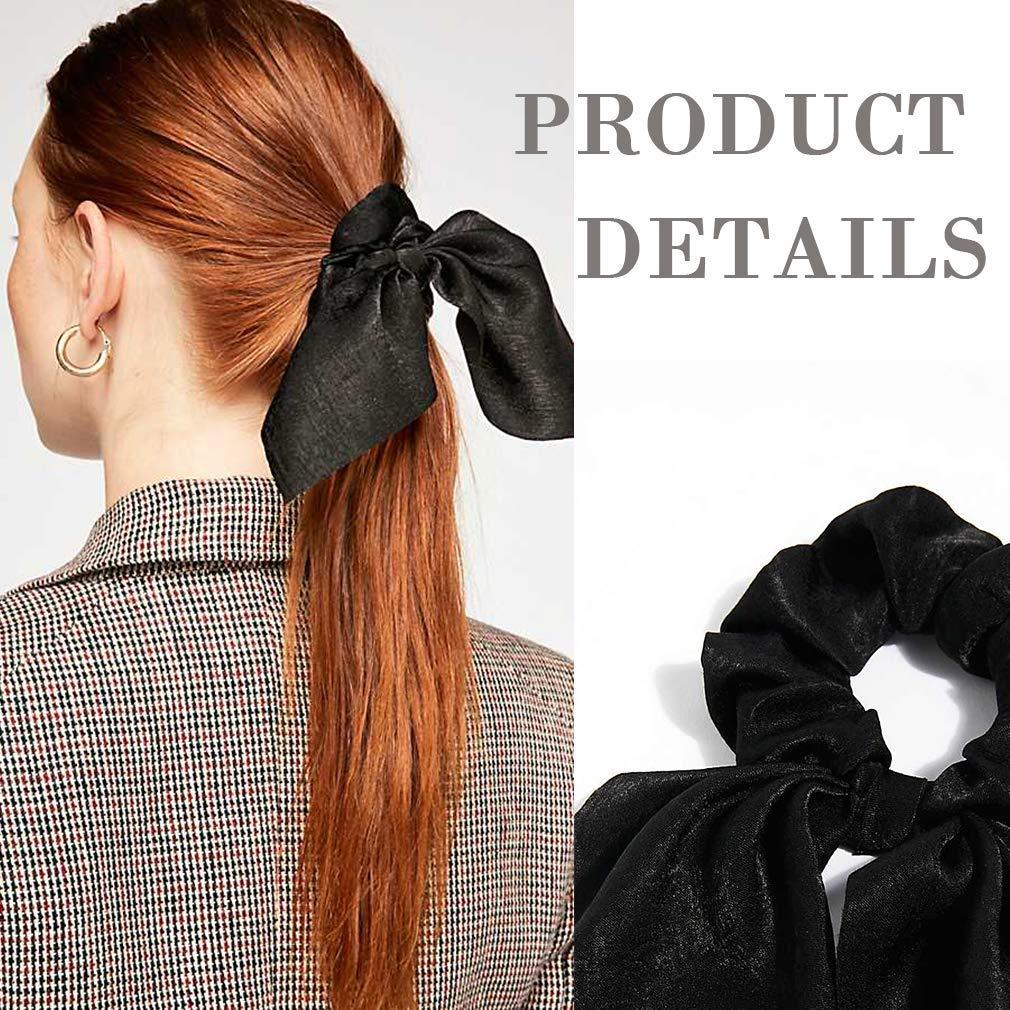 Aileam 6PCS Hair Scrunchies Satin SilkRabbit Bunny Ear Bow Bowknot  Scrunchie Bobbles Elastic Hair Ties Bands Ponytail Holder for Women  Accessories