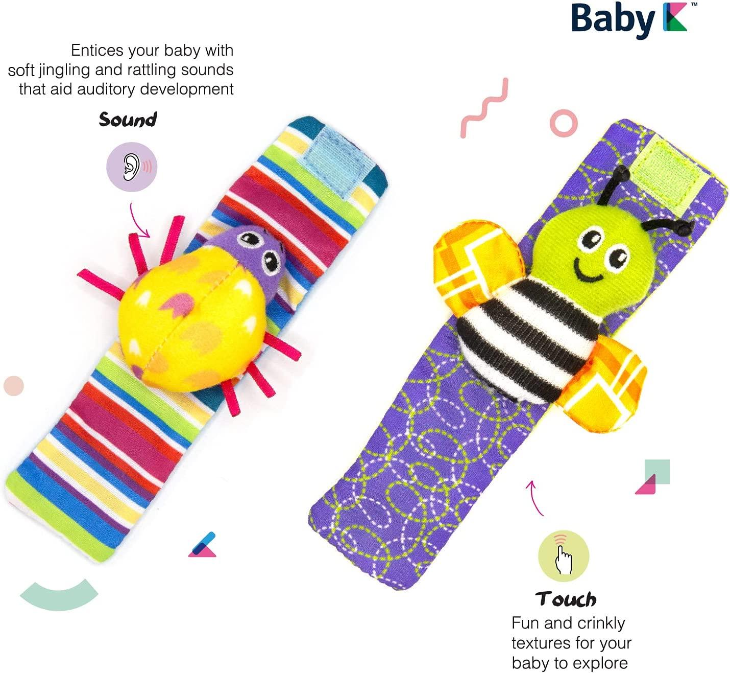 Foot Finders & Wrist Rattles for Infants Developmental Texture Toys for  Babies Infant Toy Socks Baby Wrist Rattle Newborn Toys