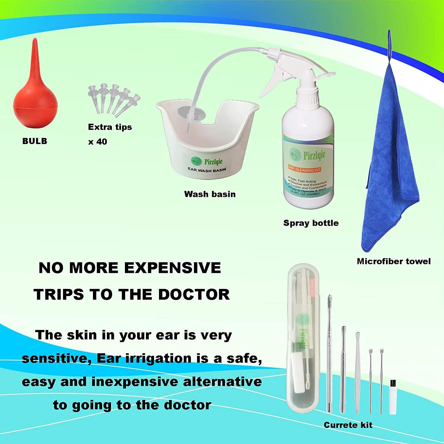 Ear Wax Removal, Manual Ear Irrigation Flushing System, Ear Wax  Removal Tool, Ear Cleaning Kit for Adults & Kids, Ear Wax Removal Kit  Includes Basin, Ear Cleaner, Towel, 31 Disposable Tips 