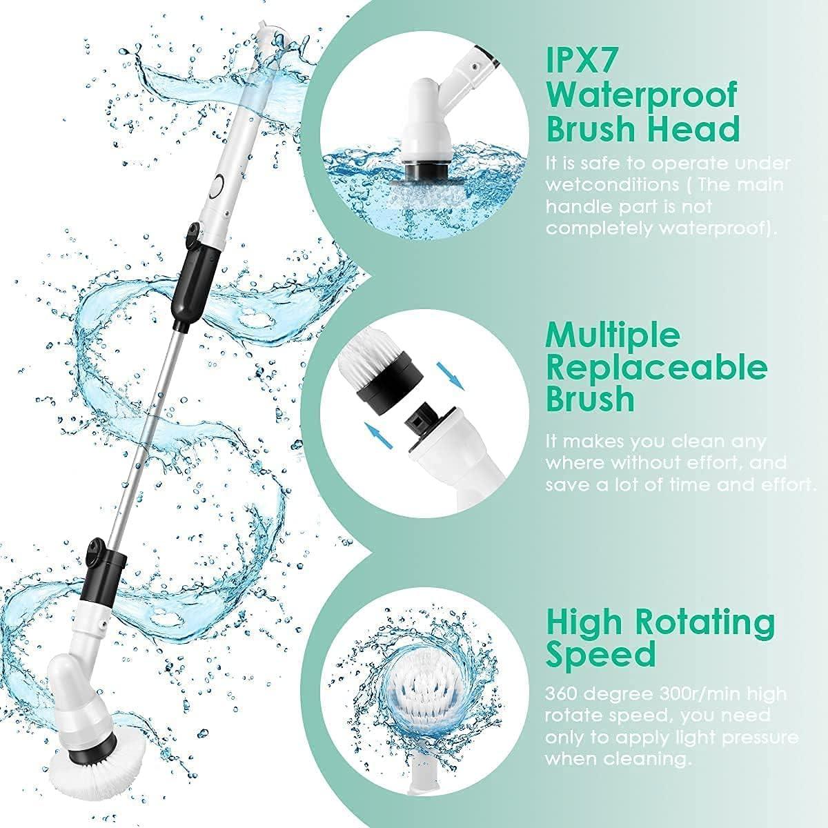 7 Head Electric Scrubber Scrub Cleaning Brush Cordless Chargeable